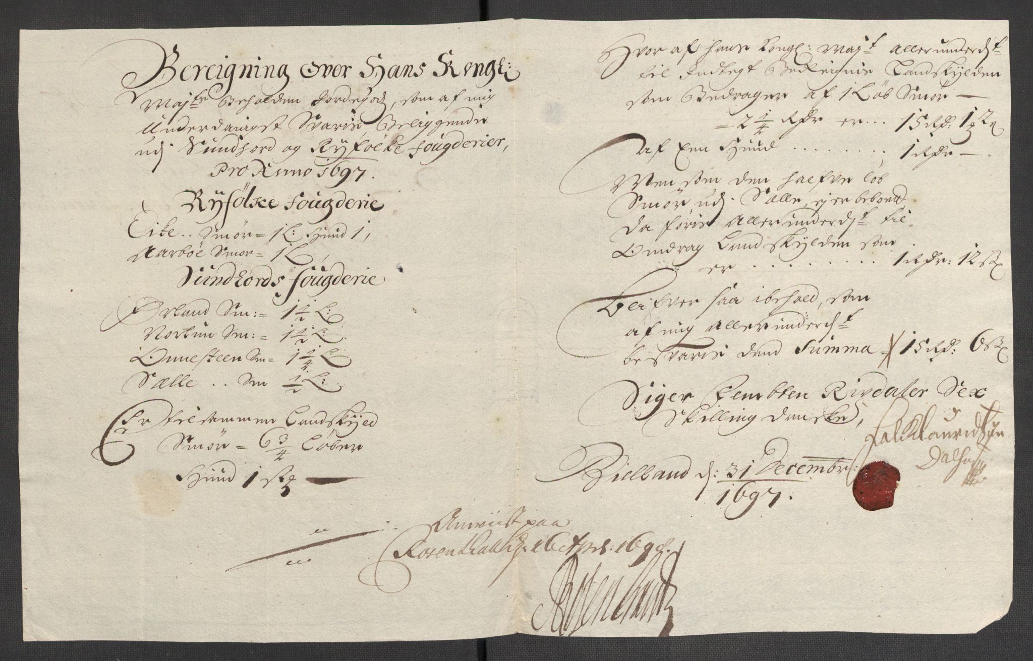 Rentekammeret inntil 1814, Reviderte regnskaper, Fogderegnskap, AV/RA-EA-4092/R48/L2977: Fogderegnskap Sunnhordland og Hardanger, 1697-1698, p. 28