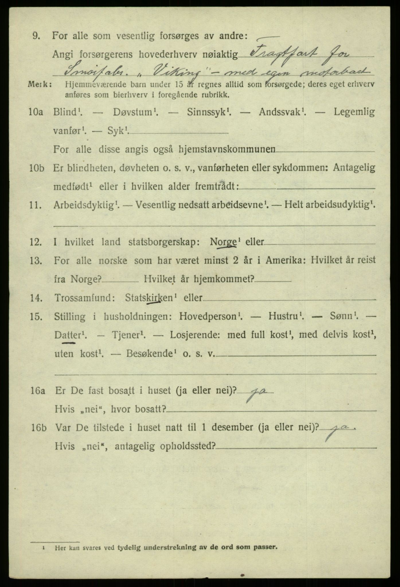 SAB, 1920 census for Fusa, 1920, p. 2450