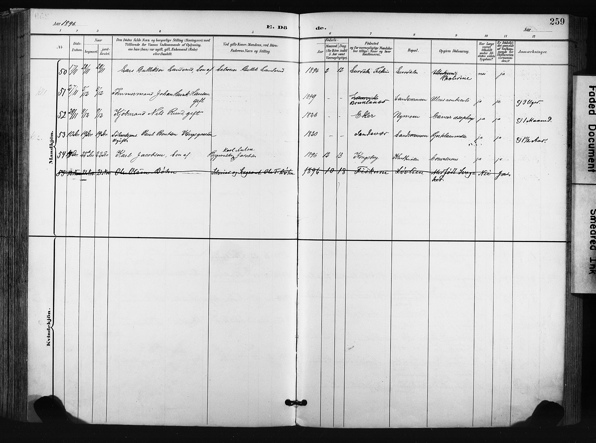 Kongsberg kirkebøker, AV/SAKO-A-22/F/Fb/L0003: Parish register (official) no. II 3, 1896-1905, p. 259