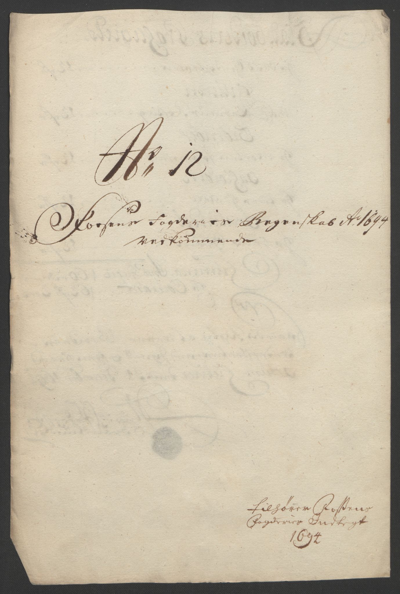 Rentekammeret inntil 1814, Reviderte regnskaper, Fogderegnskap, RA/EA-4092/R57/L3850: Fogderegnskap Fosen, 1694, p. 157