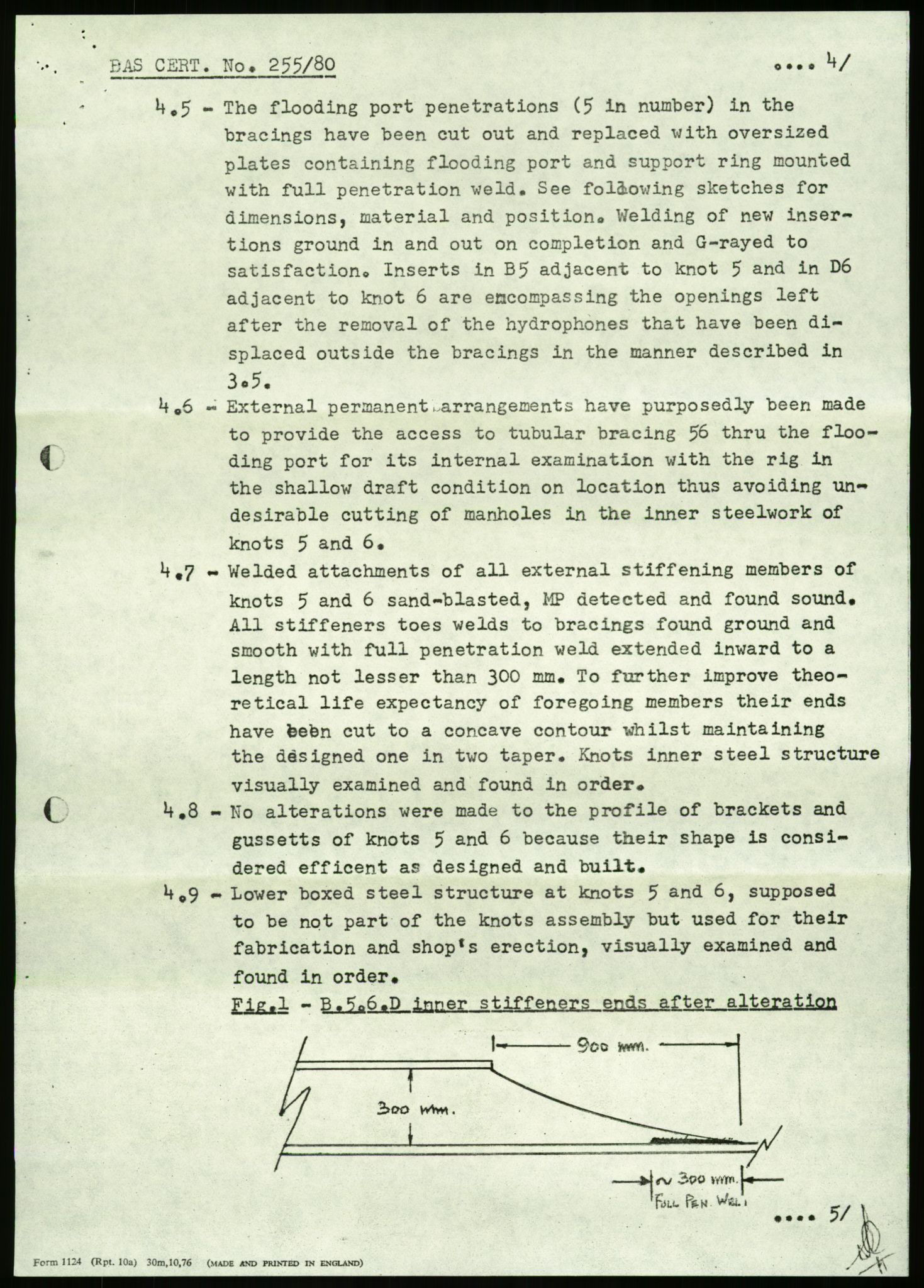 Justisdepartementet, Granskningskommisjonen ved Alexander Kielland-ulykken 27.3.1980, AV/RA-S-1165/D/L0023: Æ Øvrige Pentagone-rigger (Doku.liste + Æ1-Æ2, Æ4 av 4  - Æ3 mangler)/ ALK - SINTEF-undersøkelse av bruddflater og materialer (STF01 F80008), 1980-1981, p. 21