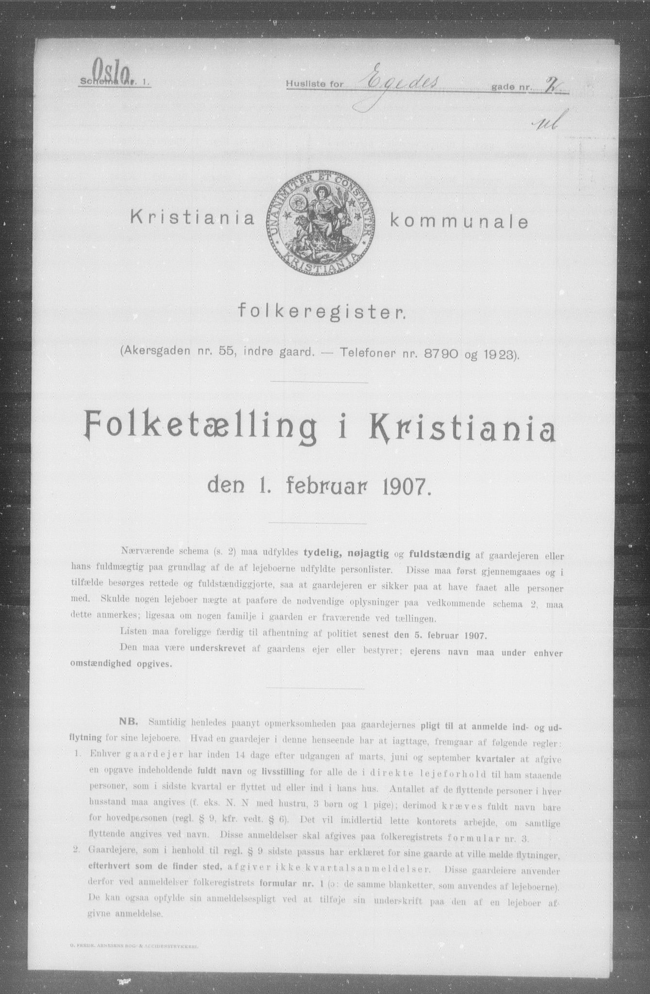 OBA, Municipal Census 1907 for Kristiania, 1907, p. 9548