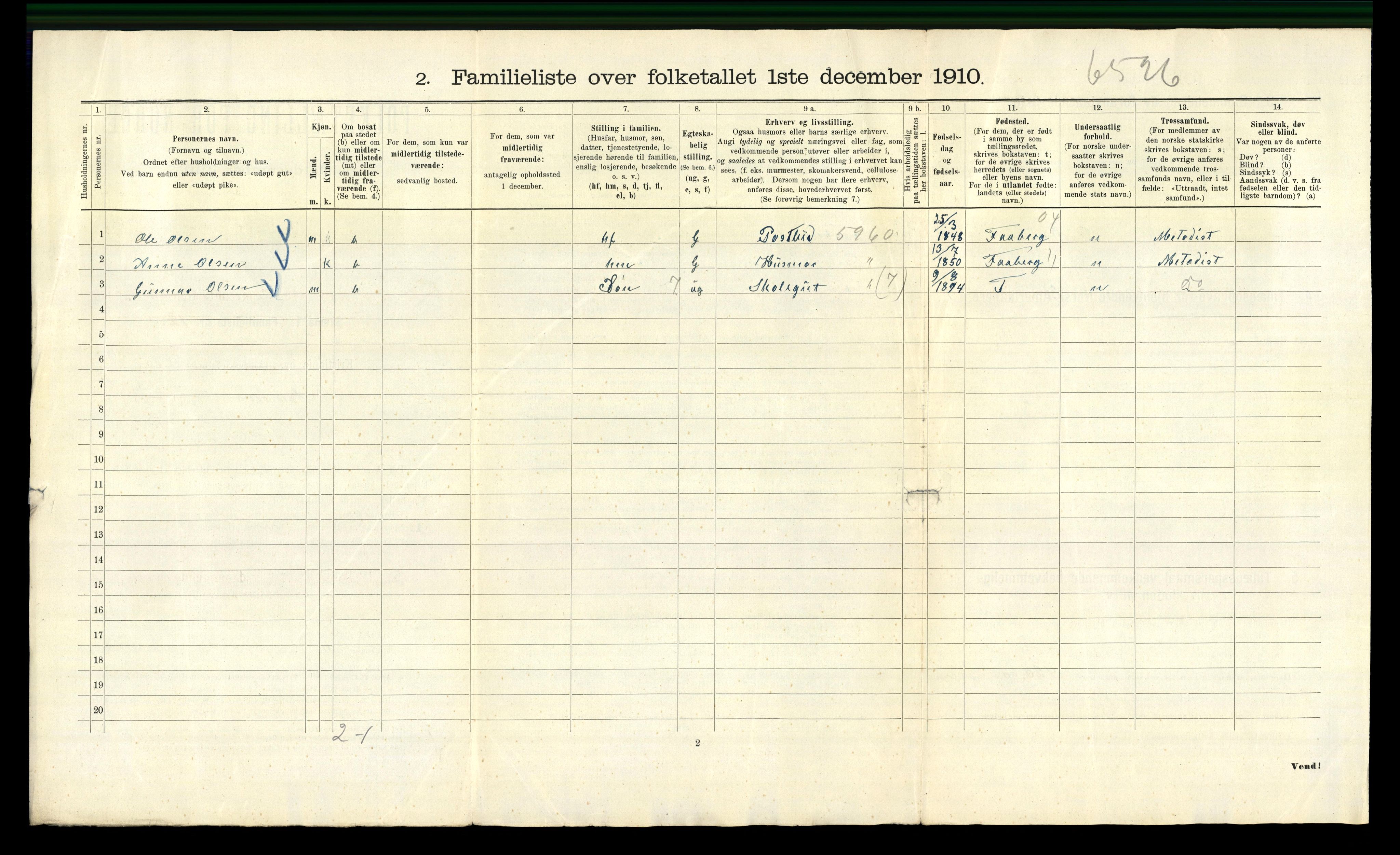 RA, 1910 census for Kristiania, 1910, p. 88736