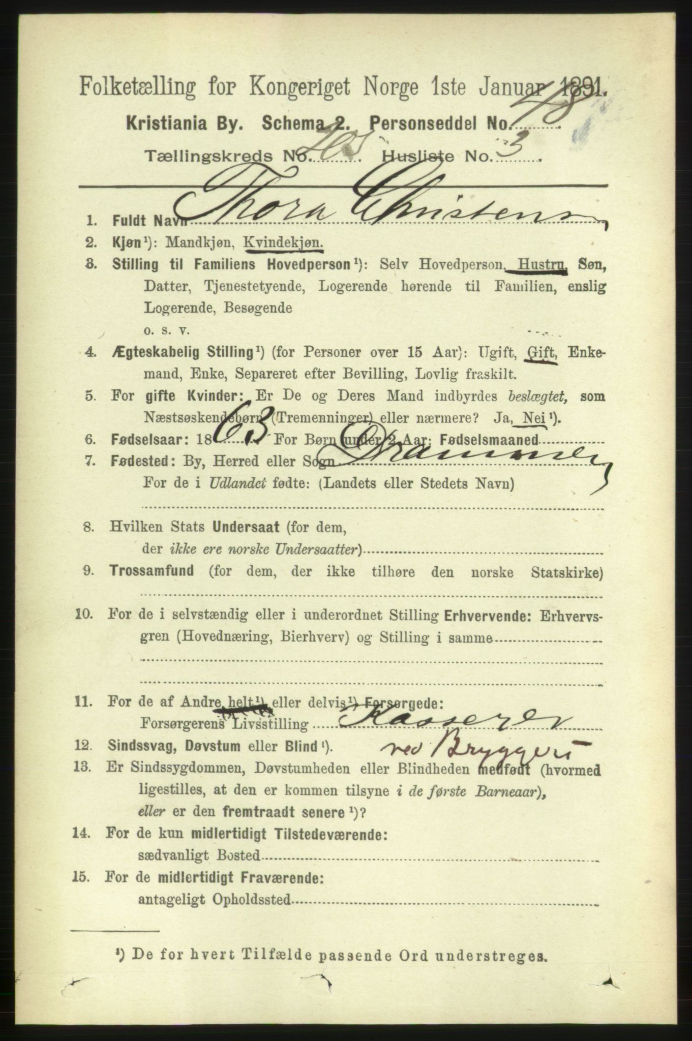 RA, 1891 census for 0301 Kristiania, 1891, p. 123432
