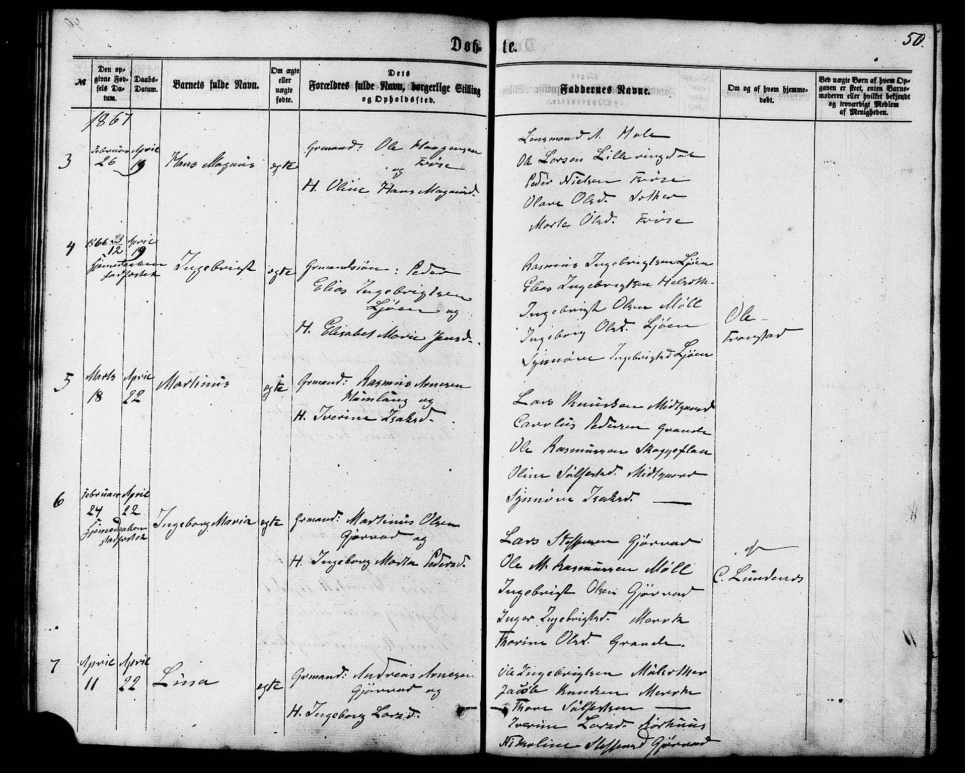 Ministerialprotokoller, klokkerbøker og fødselsregistre - Møre og Romsdal, AV/SAT-A-1454/517/L0226: Parish register (official) no. 517A06, 1862-1881, p. 50