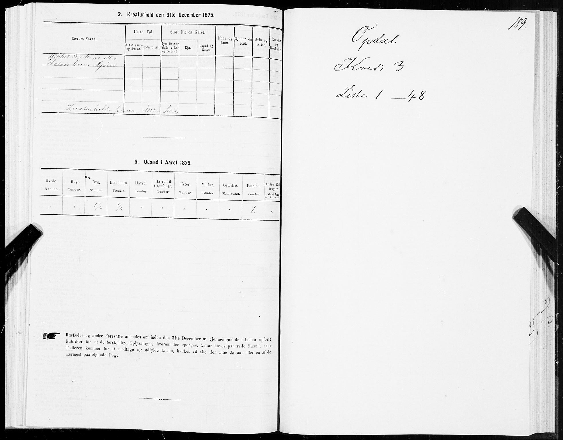 SAT, 1875 census for 1634P Oppdal, 1875, p. 2189