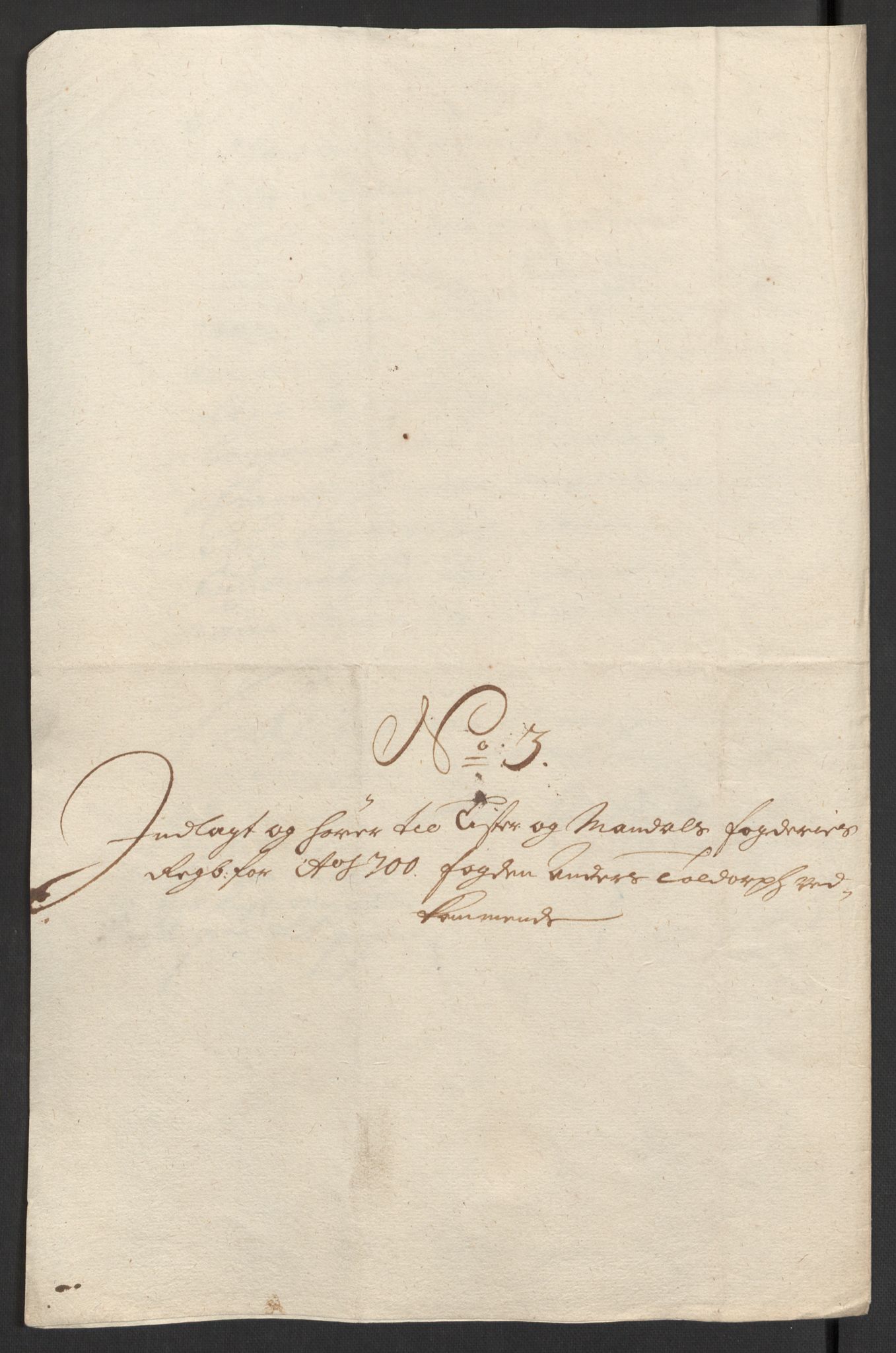 Rentekammeret inntil 1814, Reviderte regnskaper, Fogderegnskap, AV/RA-EA-4092/R43/L2548: Fogderegnskap Lista og Mandal, 1700, p. 55