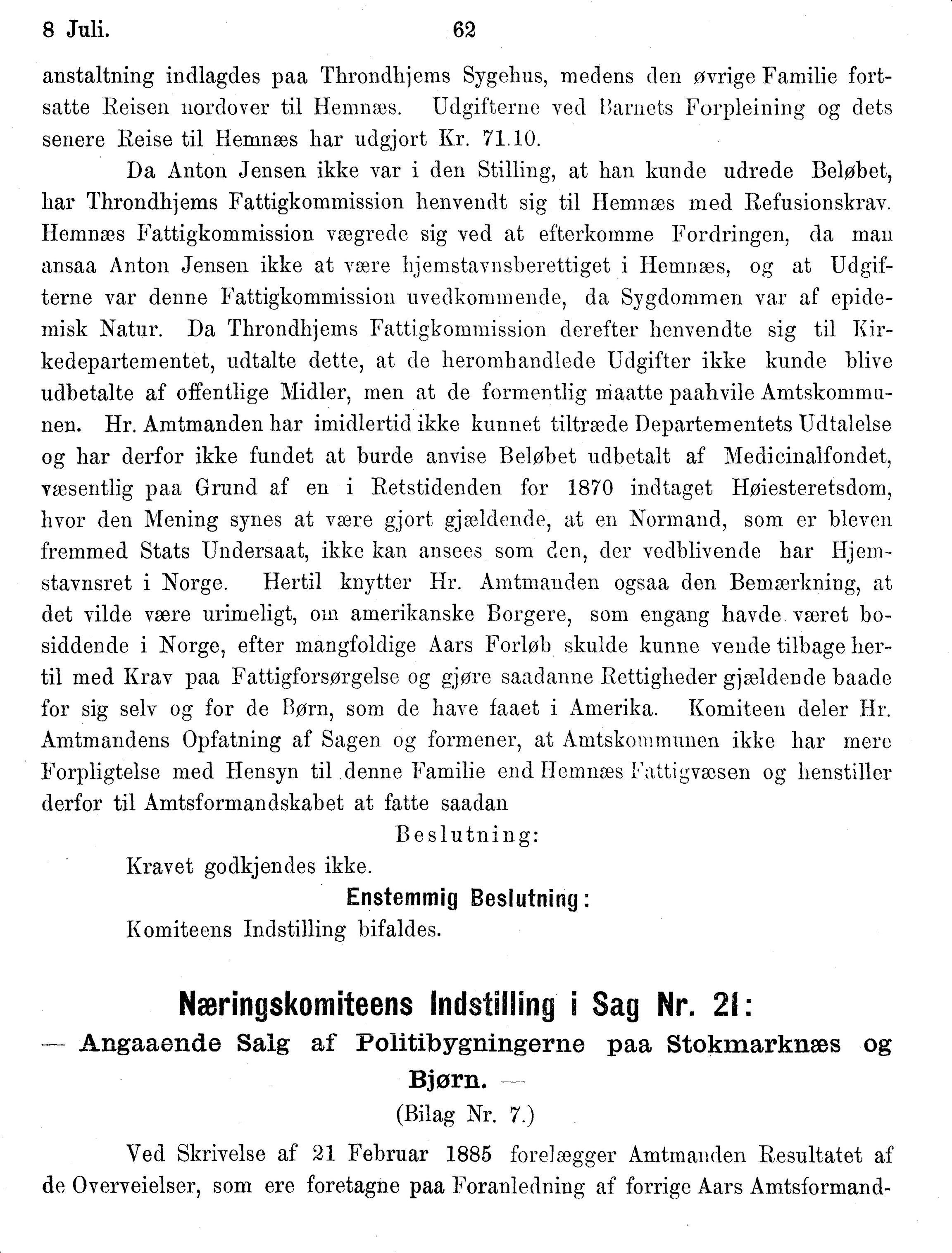 Nordland Fylkeskommune. Fylkestinget, AIN/NFK-17/176/A/Ac/L0014: Fylkestingsforhandlinger 1881-1885, 1881-1885