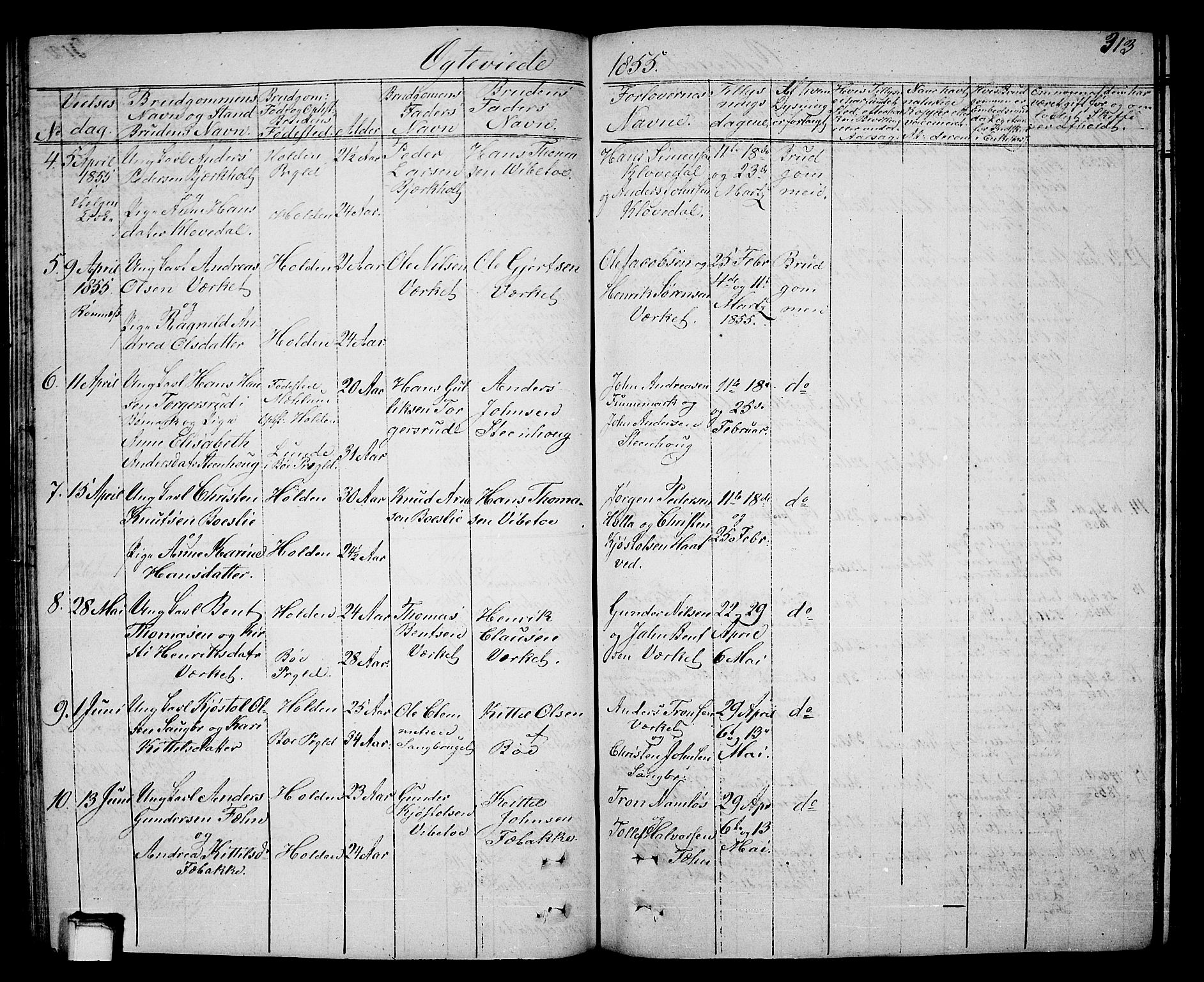 Holla kirkebøker, SAKO/A-272/G/Ga/L0003: Parish register (copy) no. I 3, 1849-1866, p. 313