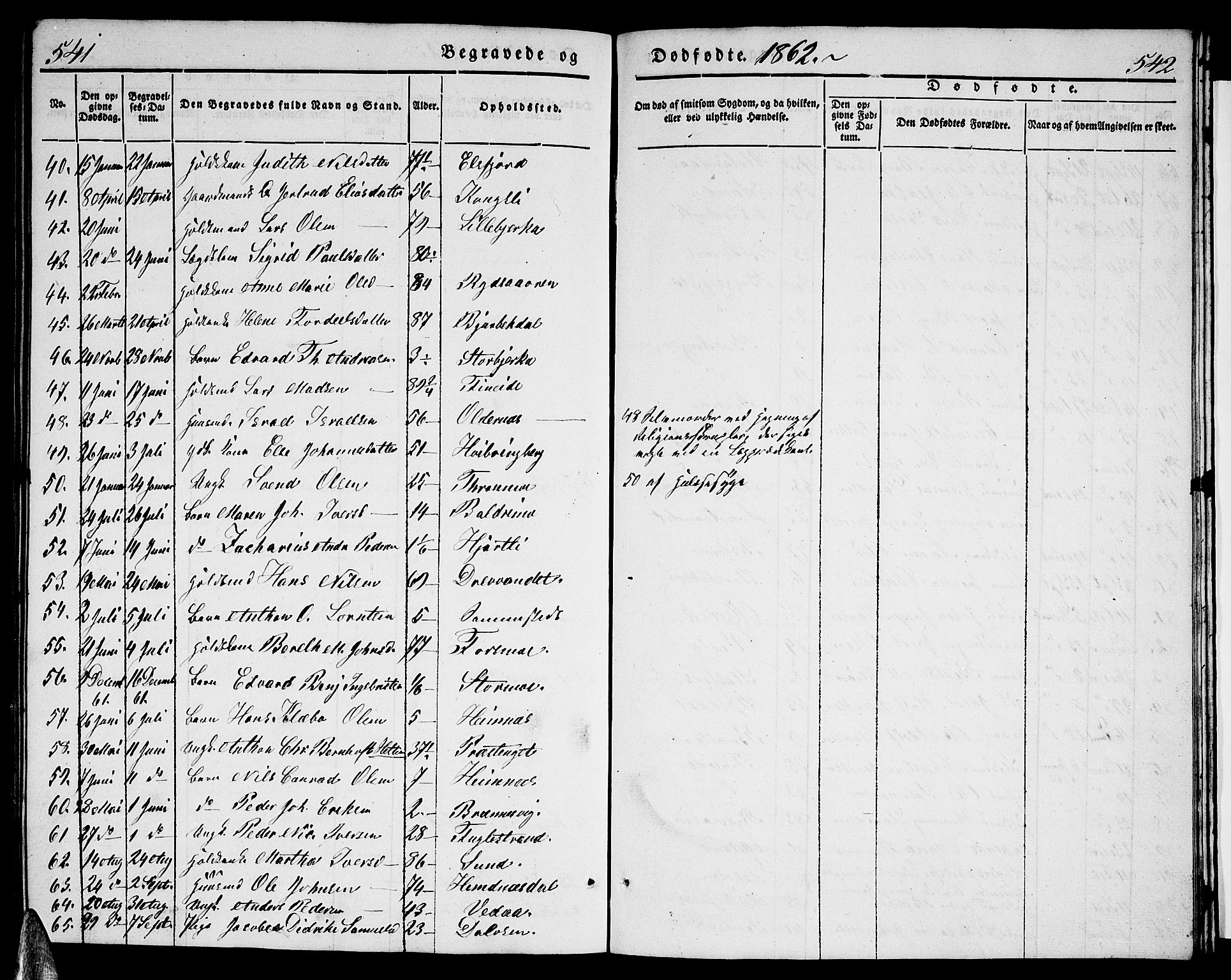 Ministerialprotokoller, klokkerbøker og fødselsregistre - Nordland, AV/SAT-A-1459/825/L0364: Parish register (copy) no. 825C01, 1841-1863, p. 541-542