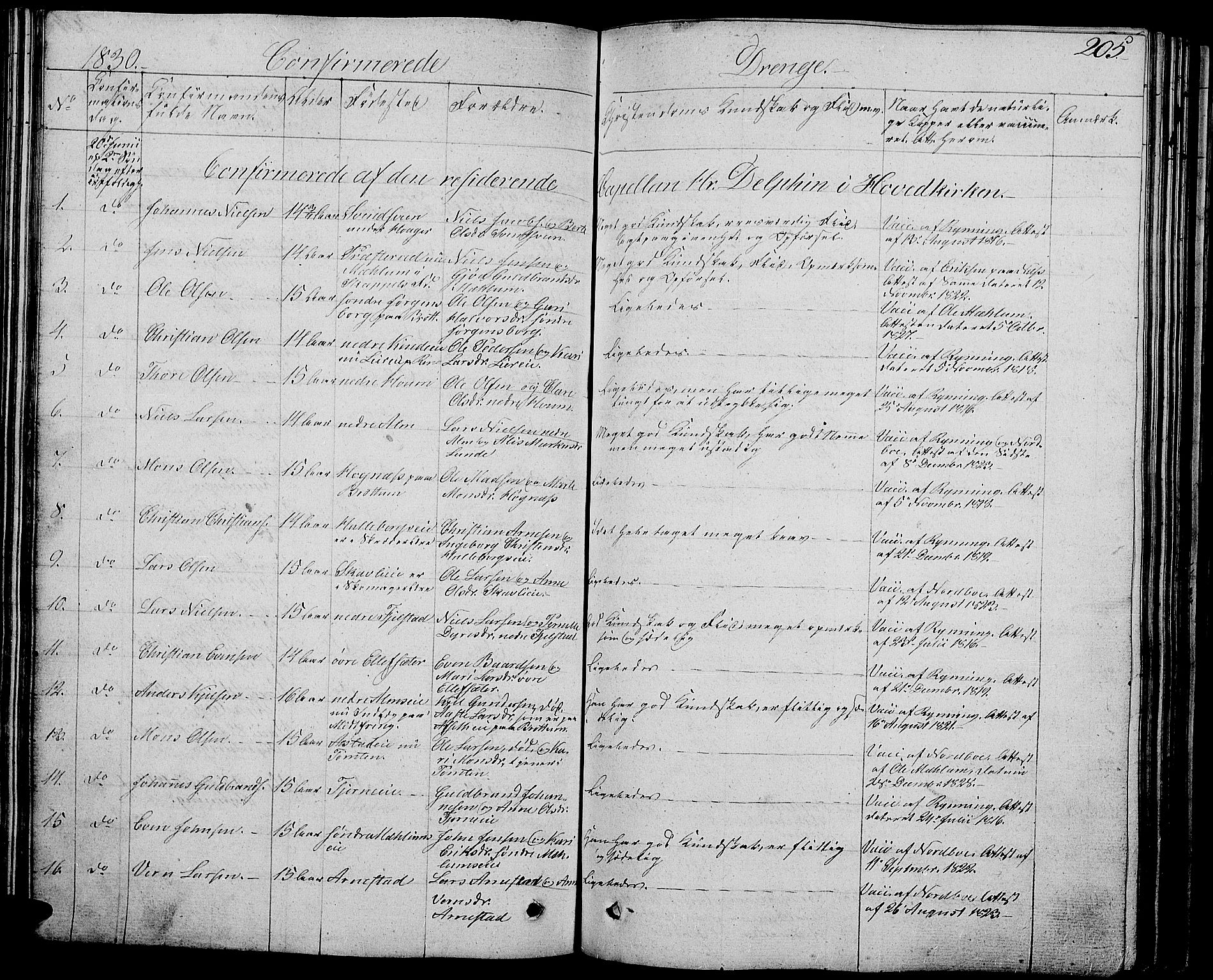 Ringsaker prestekontor, AV/SAH-PREST-014/L/La/L0004: Parish register (copy) no. 4, 1827-1838, p. 205