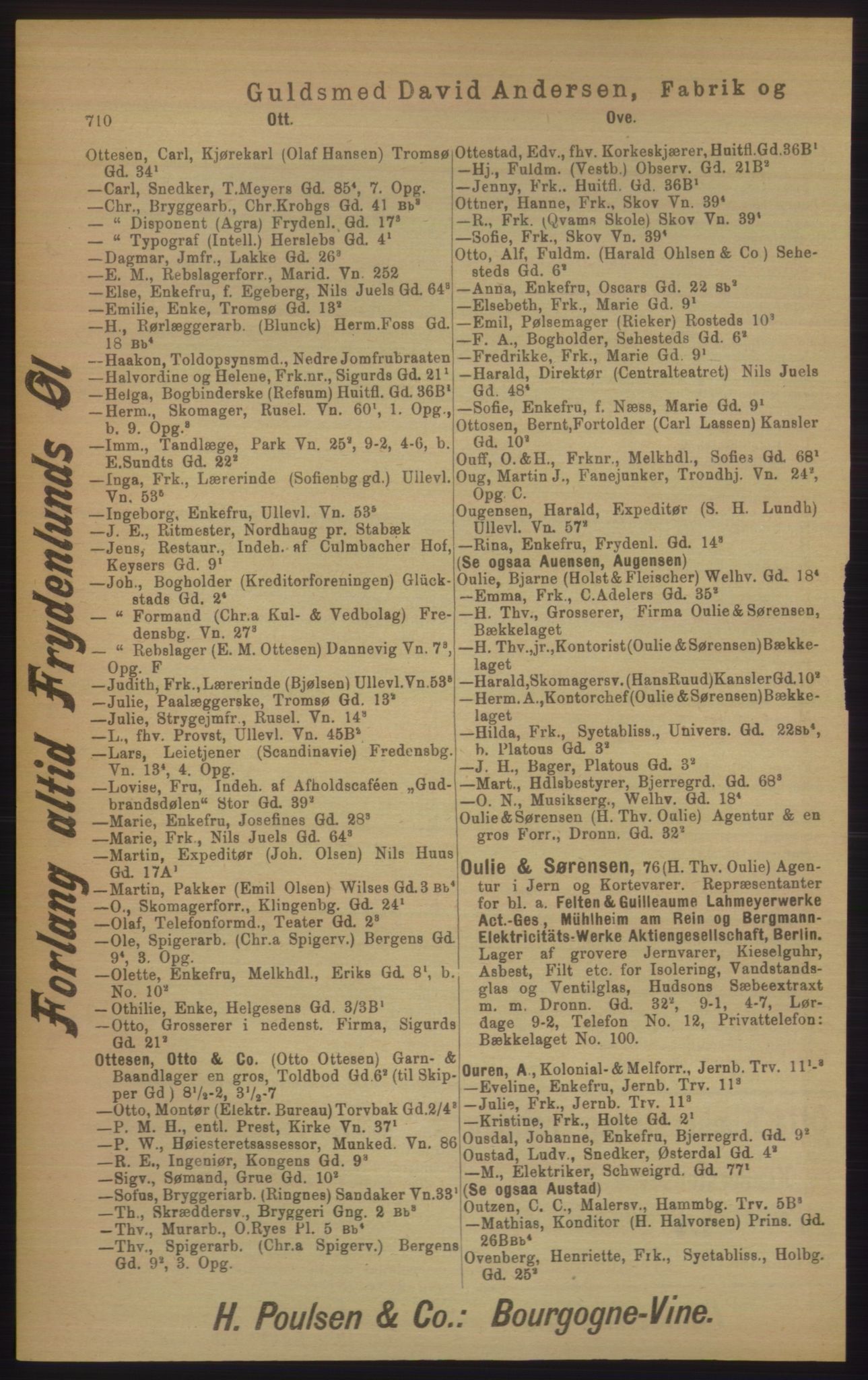 Kristiania/Oslo adressebok, PUBL/-, 1906, p. 710