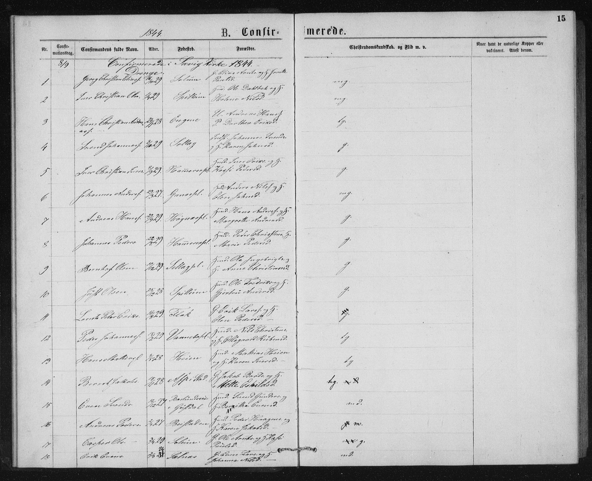 Ministerialprotokoller, klokkerbøker og fødselsregistre - Nord-Trøndelag, AV/SAT-A-1458/768/L0567: Parish register (official) no. 768A02, 1837-1865, p. 15