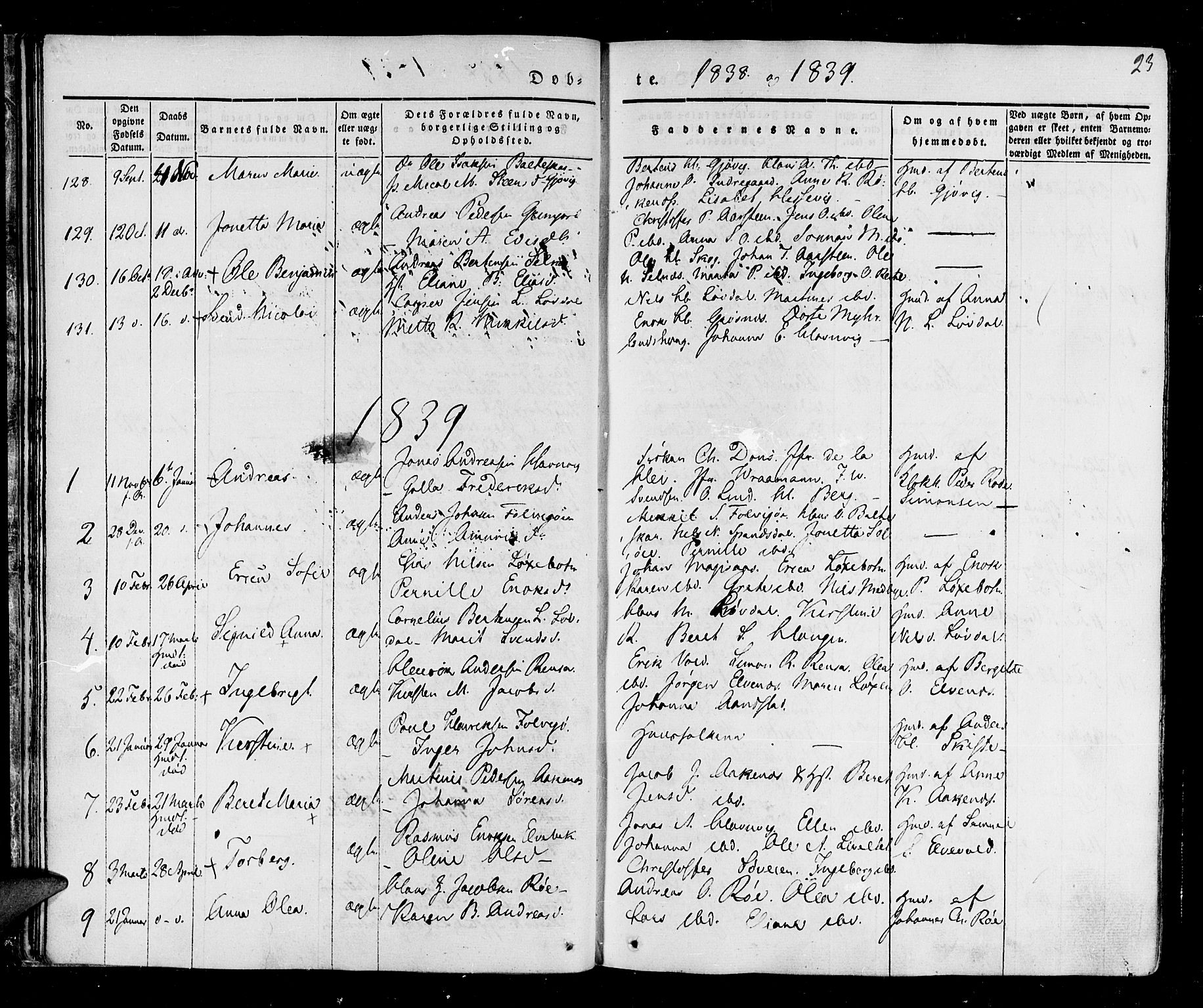 Ibestad sokneprestembete, SATØ/S-0077/H/Ha/Haa/L0006kirke: Parish register (official) no. 6, 1837-1850, p. 23