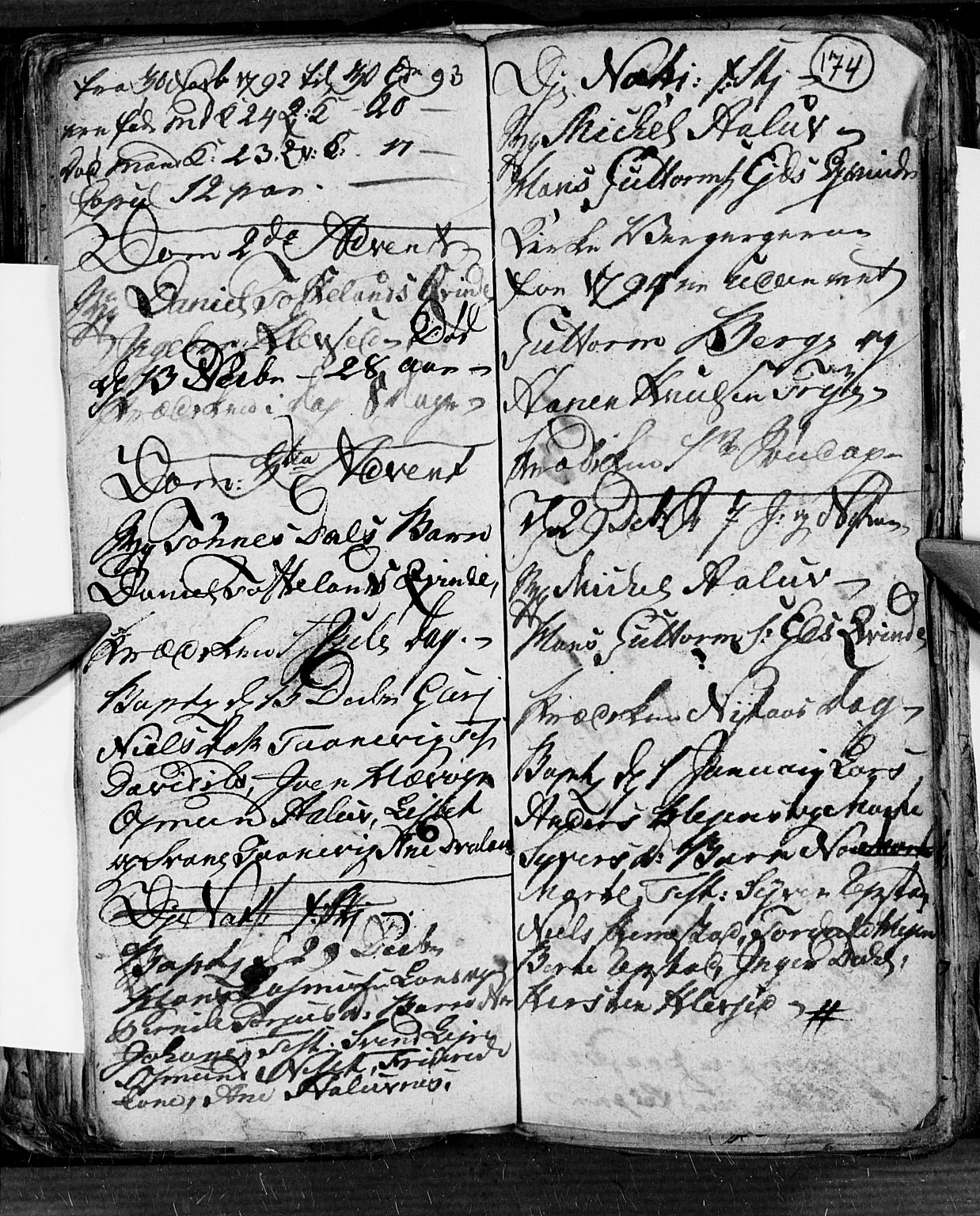 Søgne sokneprestkontor, AV/SAK-1111-0037/F/Fb/Fbb/L0001: Parish register (copy) no. B 1, 1779-1802, p. 174