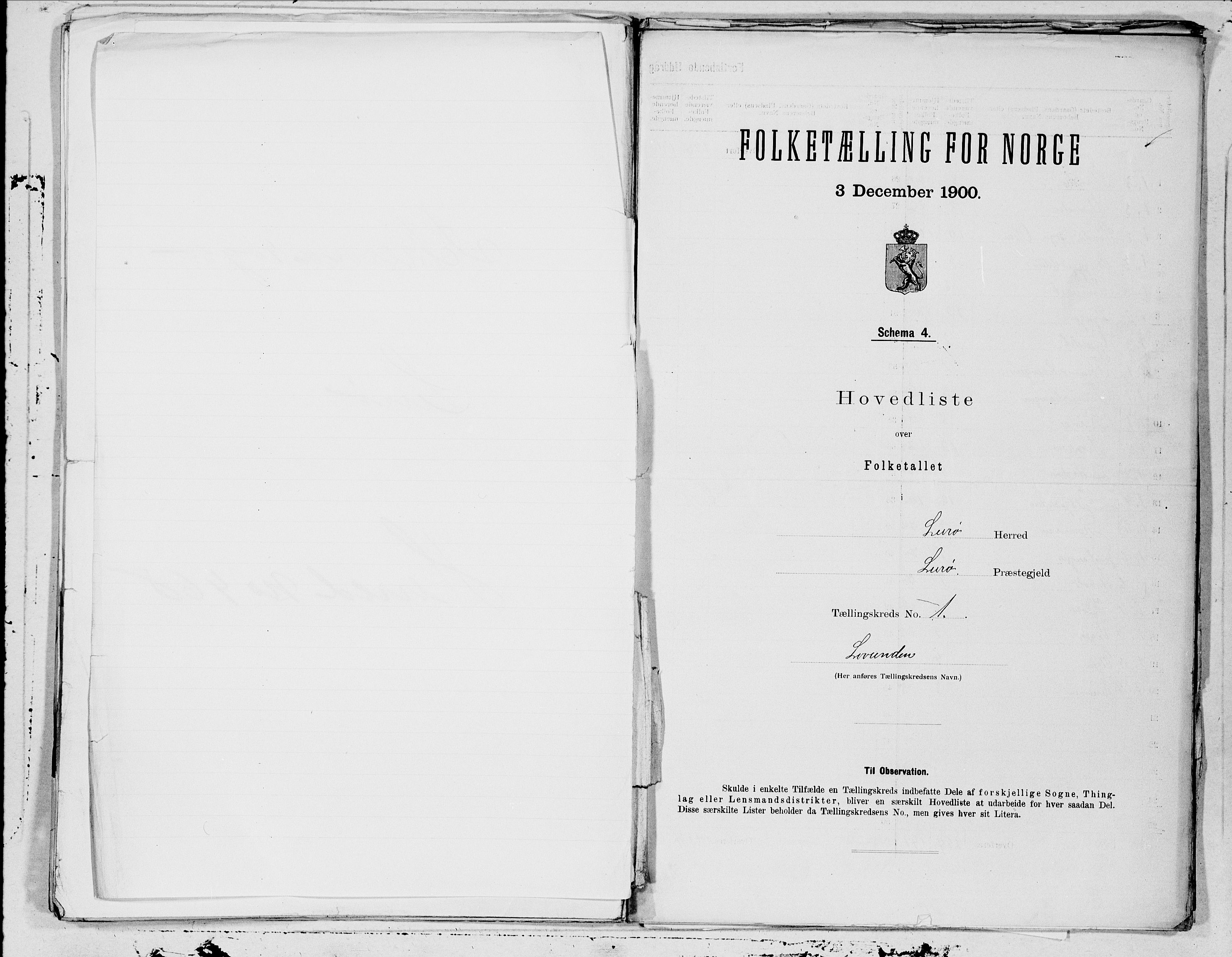 SAT, 1900 census for Lurøy, 1900, p. 2