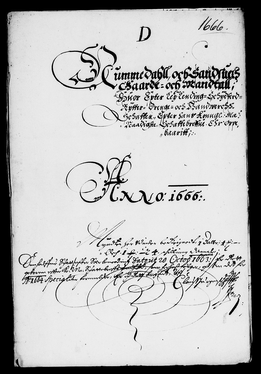 Rentekammeret inntil 1814, Reviderte regnskaper, Lensregnskaper, RA/EA-5023/R/Rb/Rbn/L0007: Numedal og Sandsvær len, 1665-1667