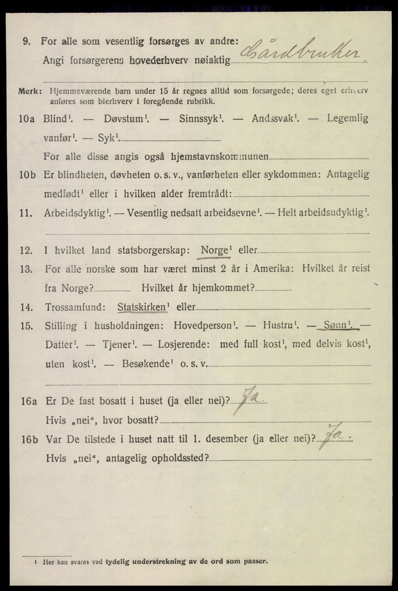 SAK, 1920 census for Øyestad, 1920, p. 7699