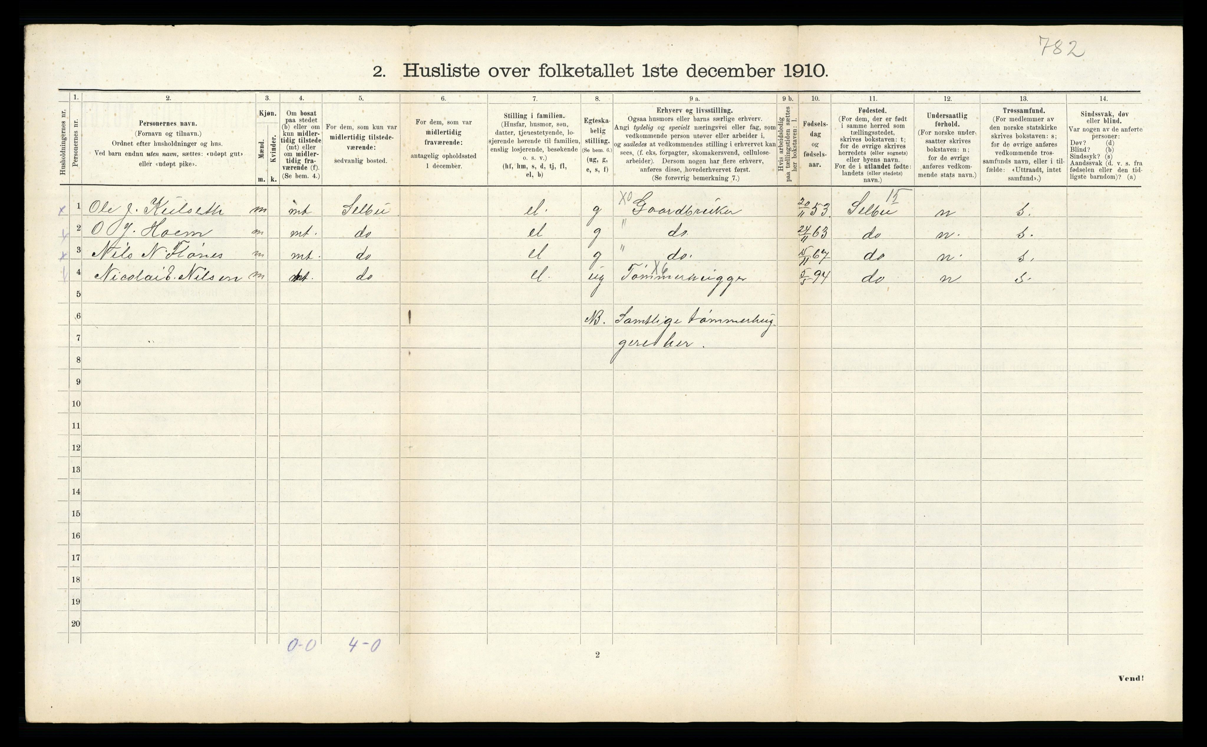 RA, 1910 census for Meråker, 1910, p. 375