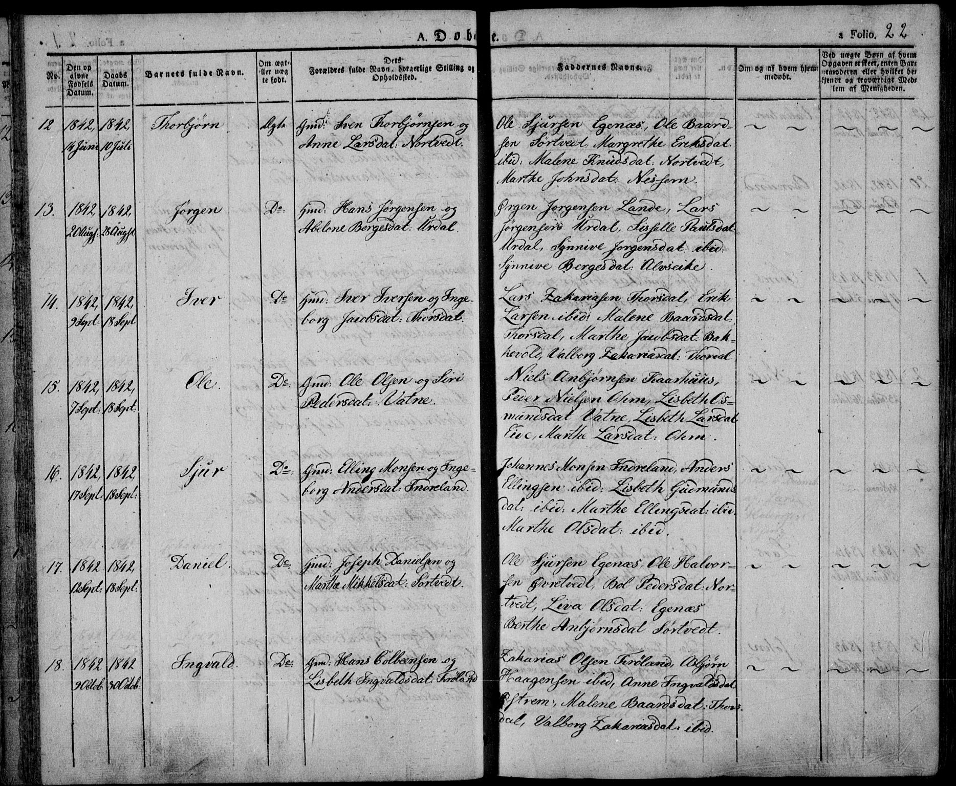 Skjold sokneprestkontor, AV/SAST-A-101847/H/Ha/Haa/L0005: Parish register (official) no. A 5, 1830-1856, p. 22