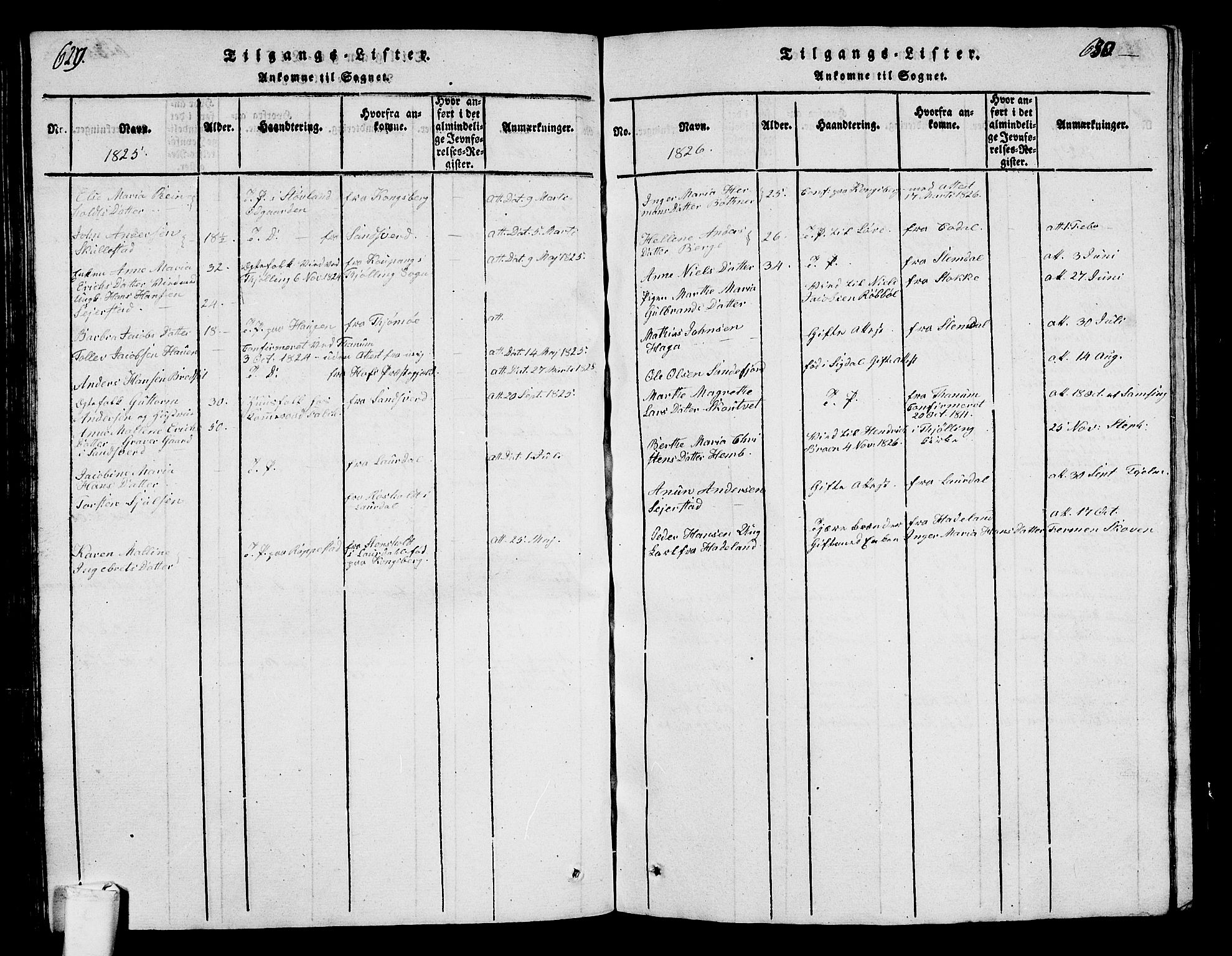 Hedrum kirkebøker, SAKO/A-344/G/Ga/L0003: Parish register (copy) no. I 3, 1817-1835, p. 629-630