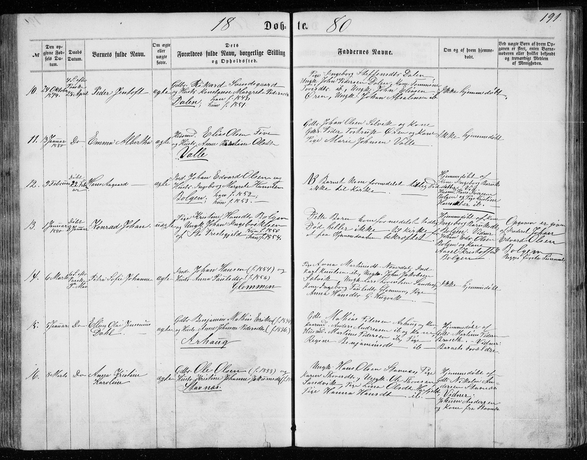 Ministerialprotokoller, klokkerbøker og fødselsregistre - Nordland, AV/SAT-A-1459/843/L0634: Parish register (copy) no. 843C03, 1860-1884, p. 191