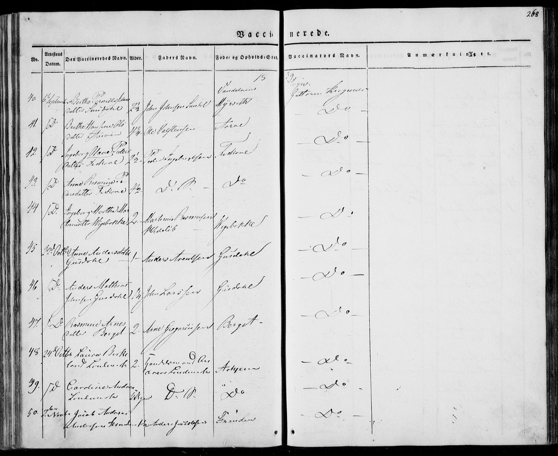 Ministerialprotokoller, klokkerbøker og fødselsregistre - Møre og Romsdal, AV/SAT-A-1454/501/L0005: Parish register (official) no. 501A05, 1831-1844, p. 268