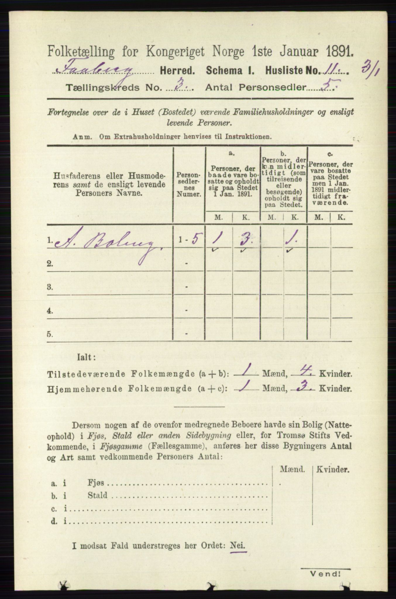 RA, 1891 census for 0524 Fåberg, 1891, p. 811