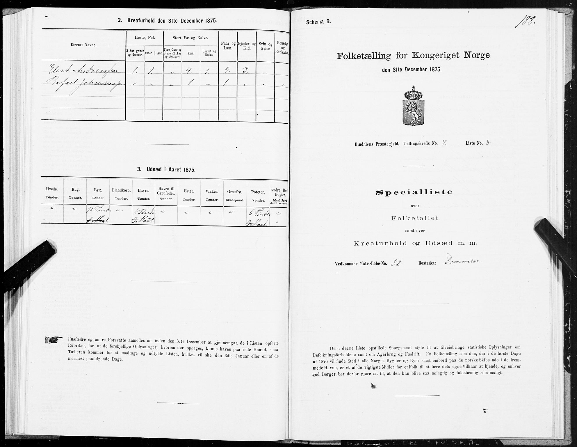 SAT, 1875 census for 1811P Bindal, 1875, p. 2188