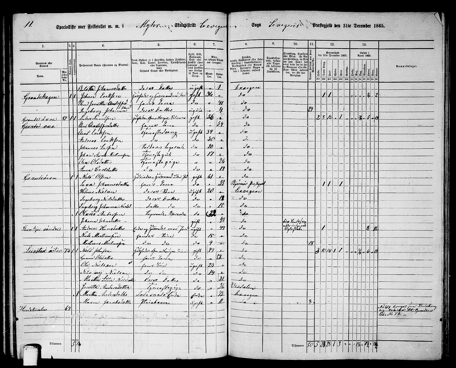 RA, 1865 census for Leksvik, 1865, p. 87