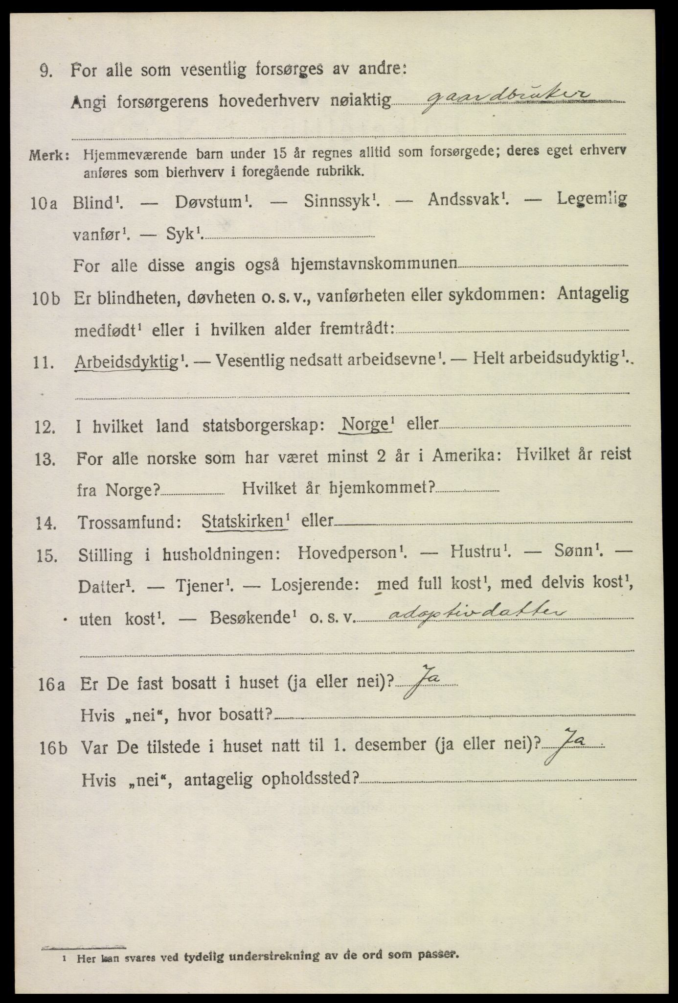 SAH, 1920 census for Løten, 1920, p. 2334