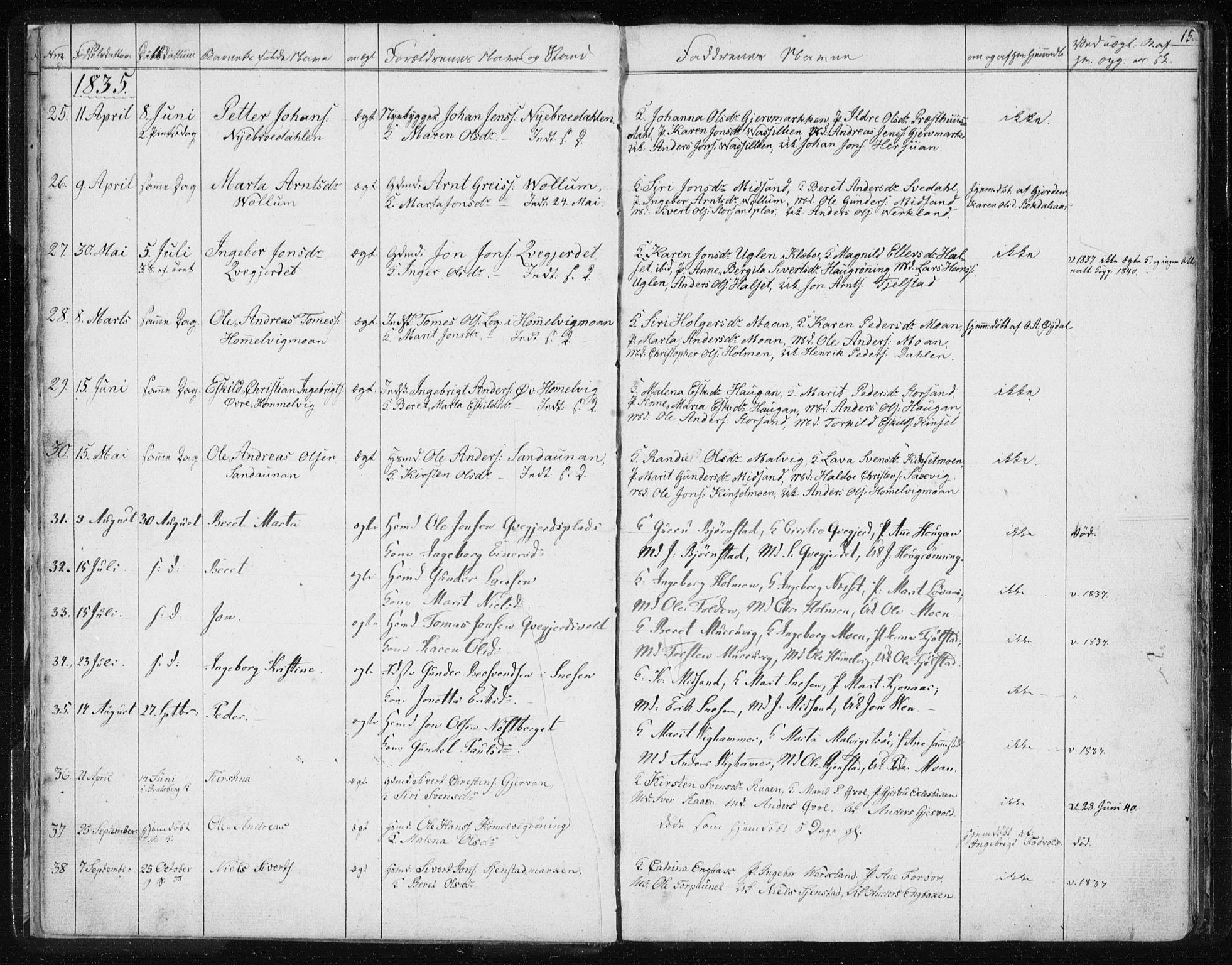 Ministerialprotokoller, klokkerbøker og fødselsregistre - Sør-Trøndelag, SAT/A-1456/616/L0405: Parish register (official) no. 616A02, 1831-1842, p. 15