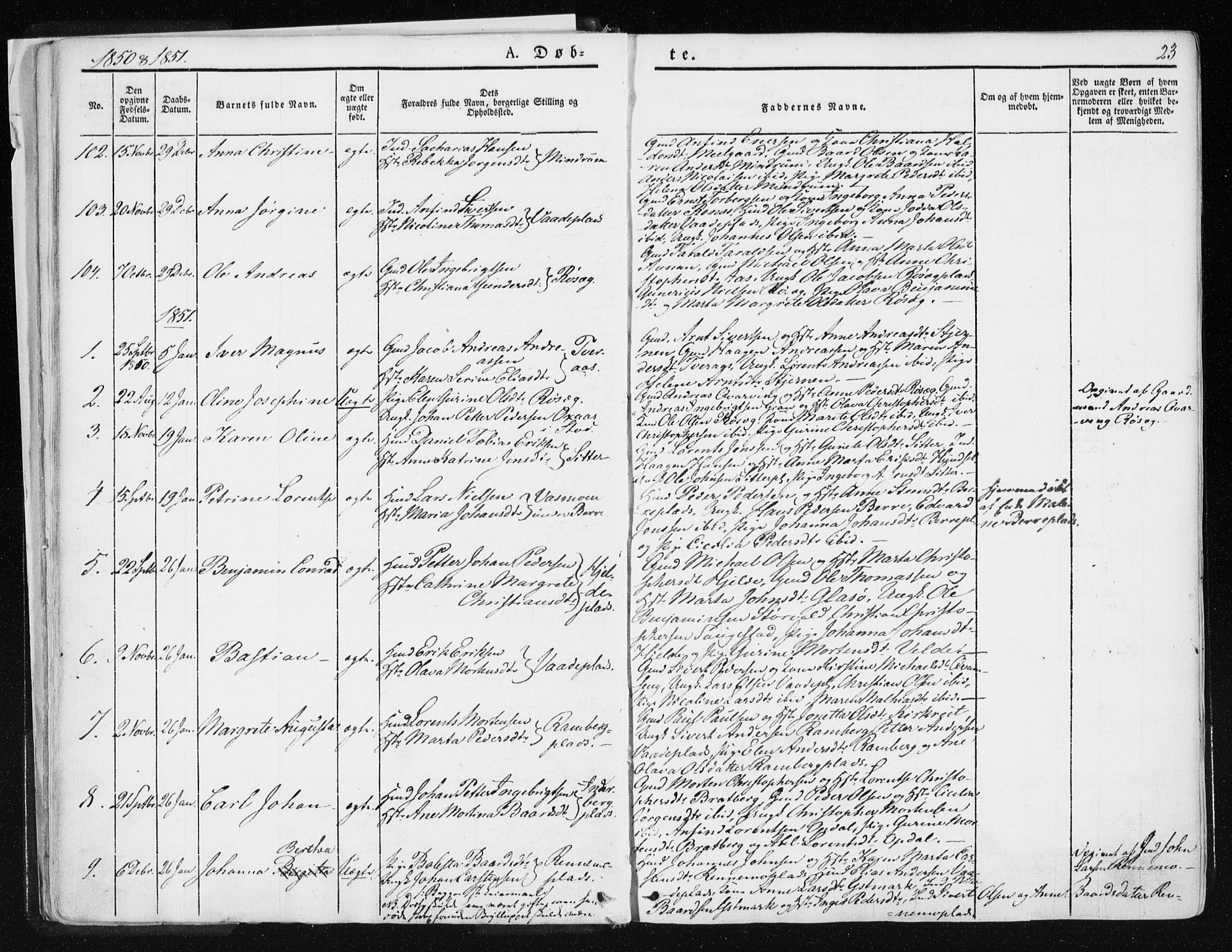 Ministerialprotokoller, klokkerbøker og fødselsregistre - Nord-Trøndelag, SAT/A-1458/741/L0393: Parish register (official) no. 741A07, 1849-1863, p. 23