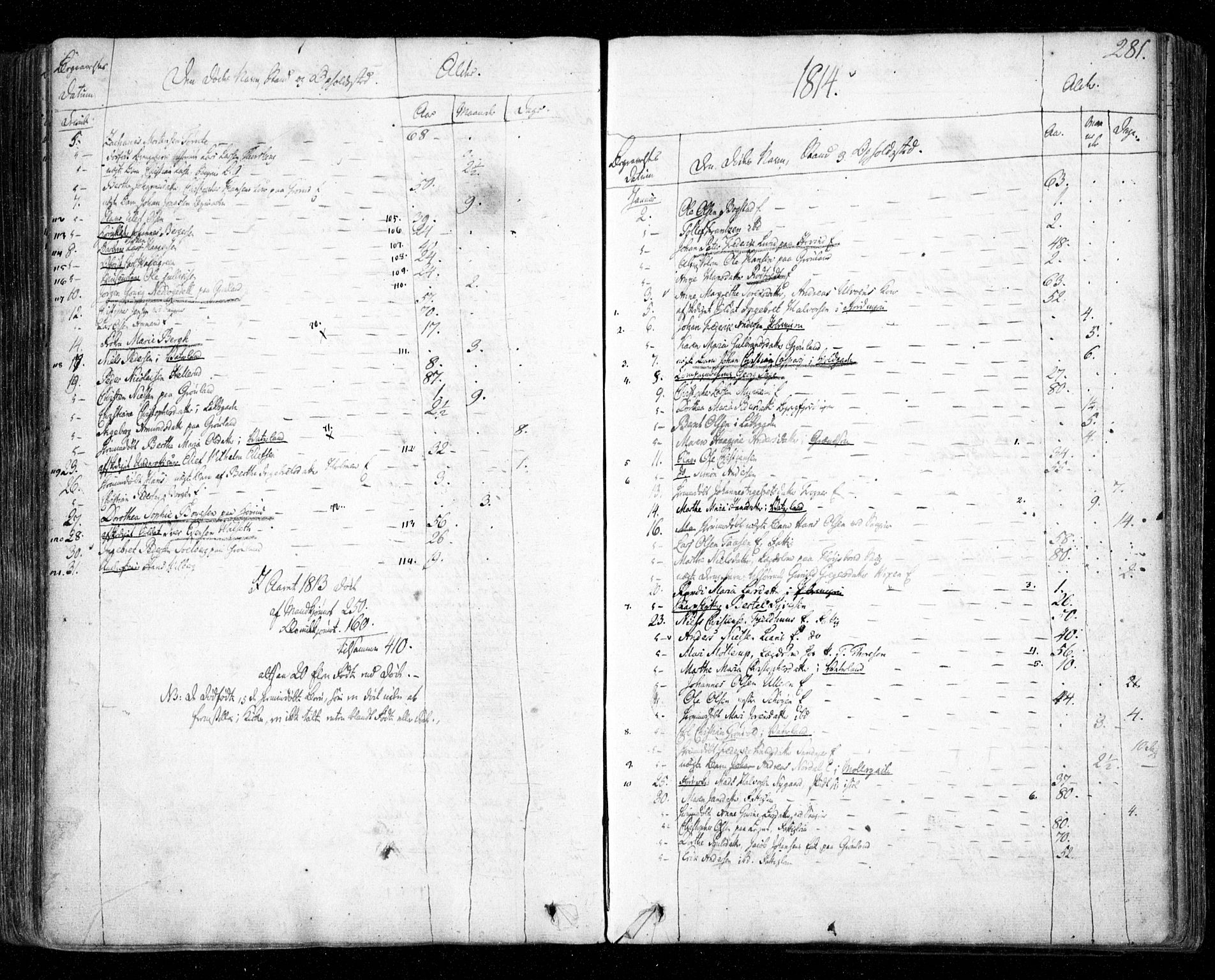 Aker prestekontor kirkebøker, SAO/A-10861/F/L0011: Parish register (official) no. 11, 1810-1819, p. 281