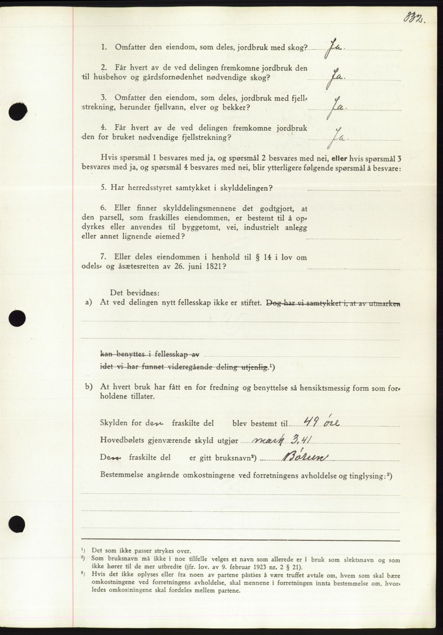 Søre Sunnmøre sorenskriveri, AV/SAT-A-4122/1/2/2C/L0071: Mortgage book no. 65, 1941-1941, Diary no: : 735/1941