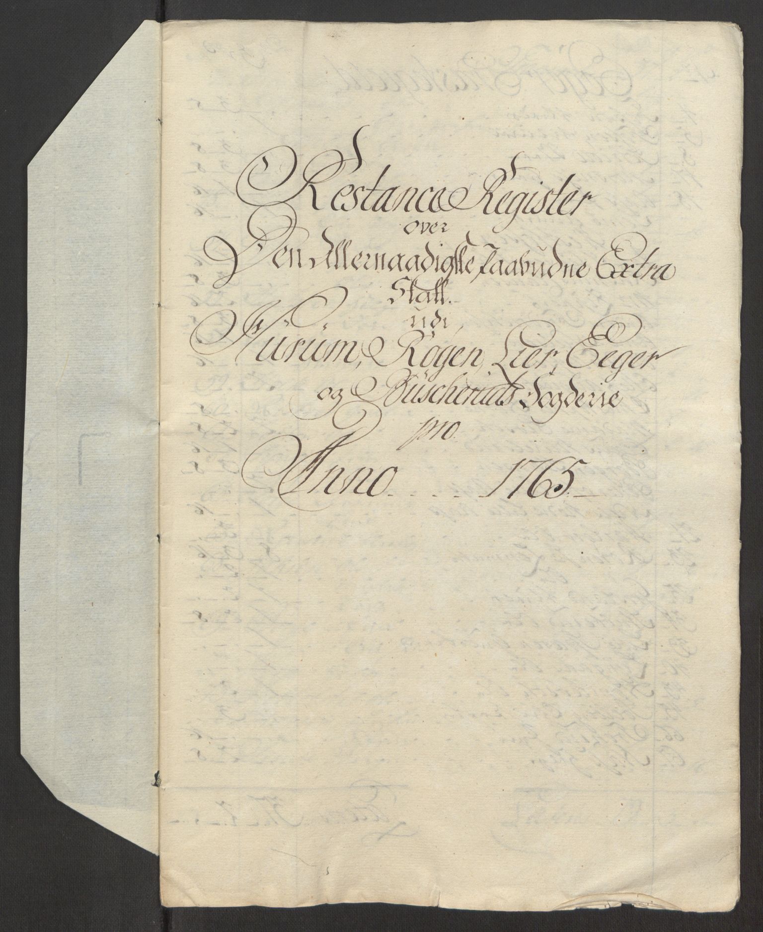 Rentekammeret inntil 1814, Reviderte regnskaper, Fogderegnskap, RA/EA-4092/R31/L1834: Ekstraskatten Hurum, Røyken, Eiker, Lier og Buskerud, 1765, p. 475