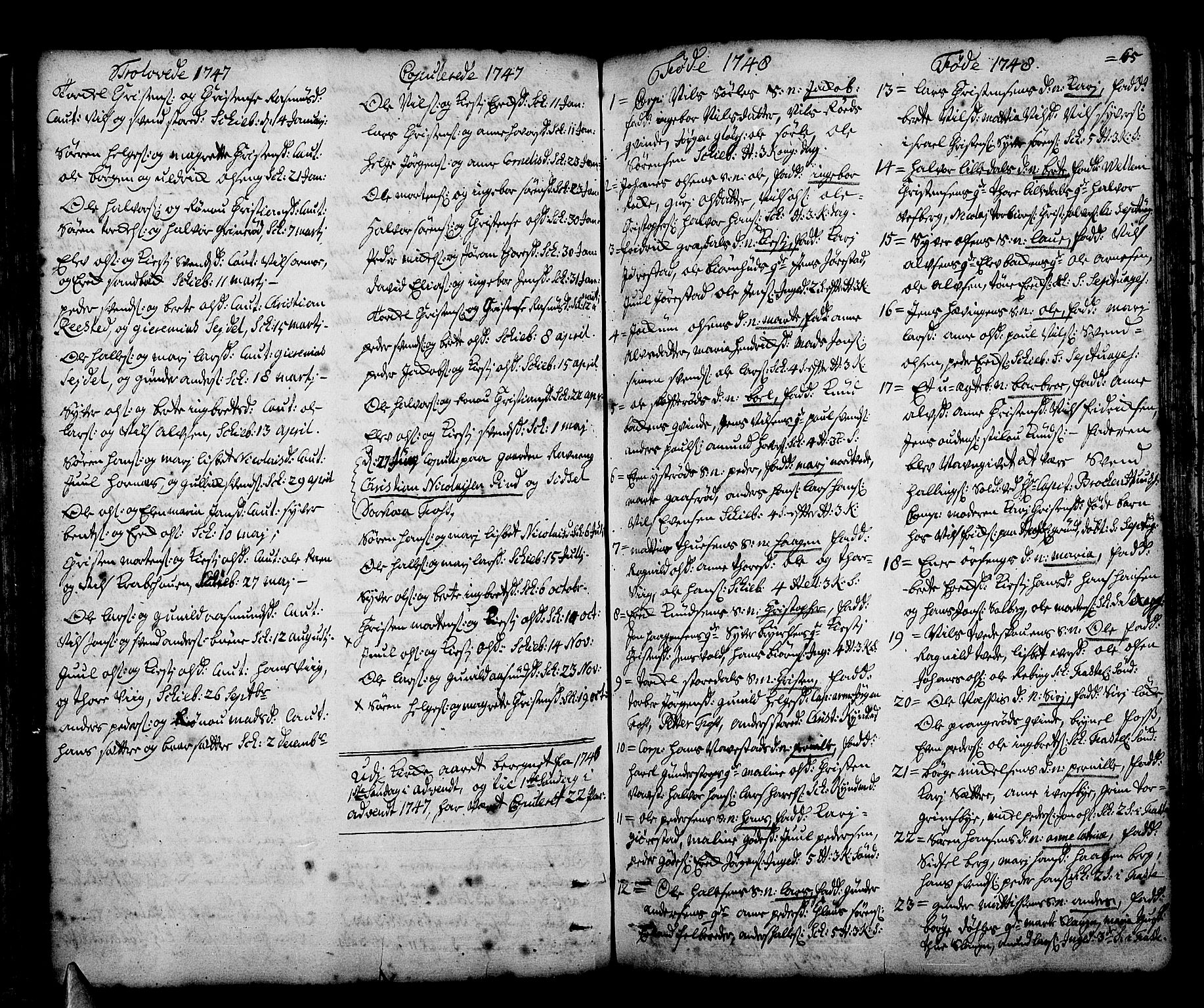 Skjeberg prestekontor Kirkebøker, AV/SAO-A-10923/F/Fa/L0002: Parish register (official) no. I 2, 1726-1791, p. 65