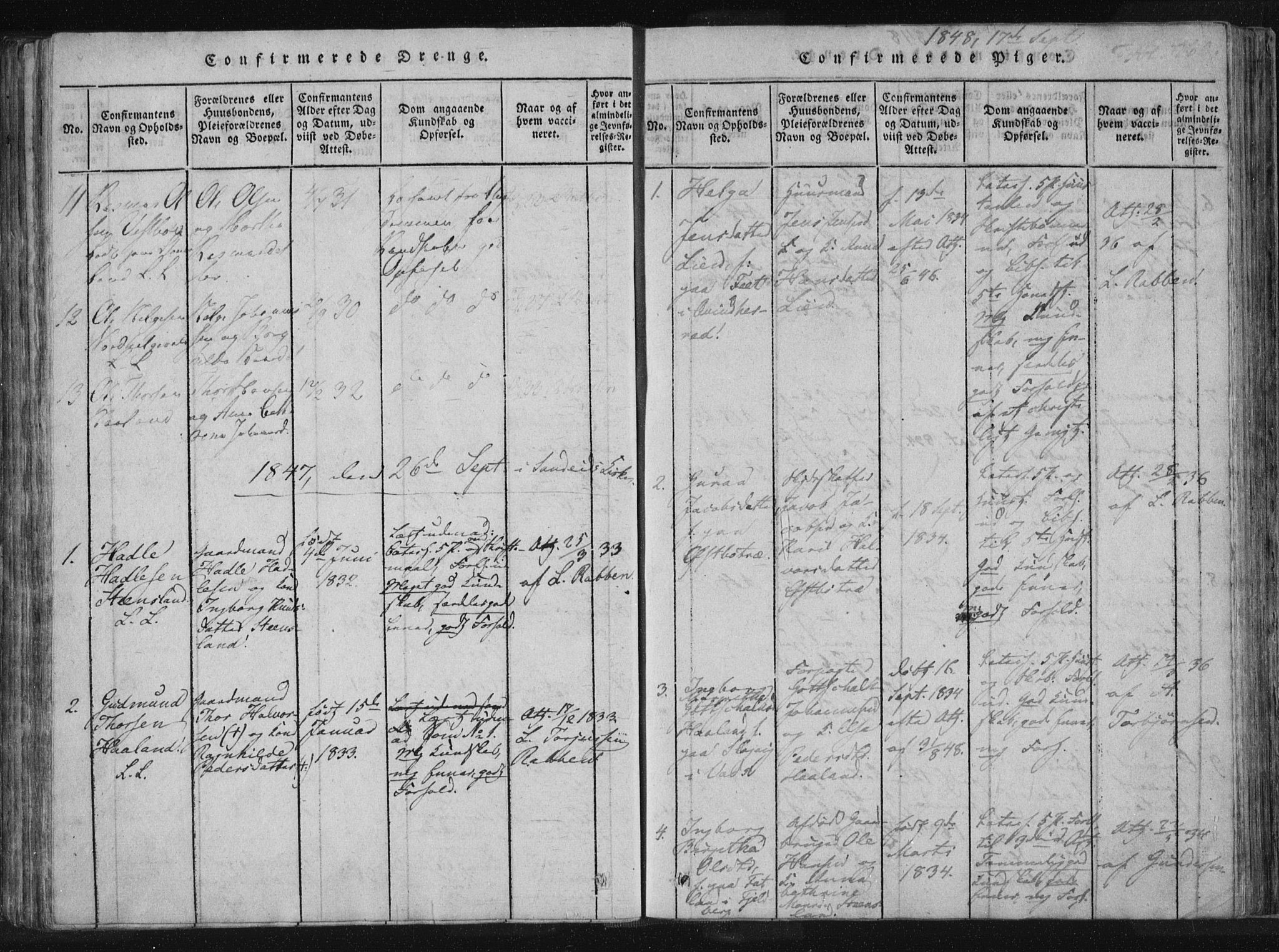 Vikedal sokneprestkontor, SAST/A-101840/01/IV: Parish register (official) no. A 4, 1816-1850