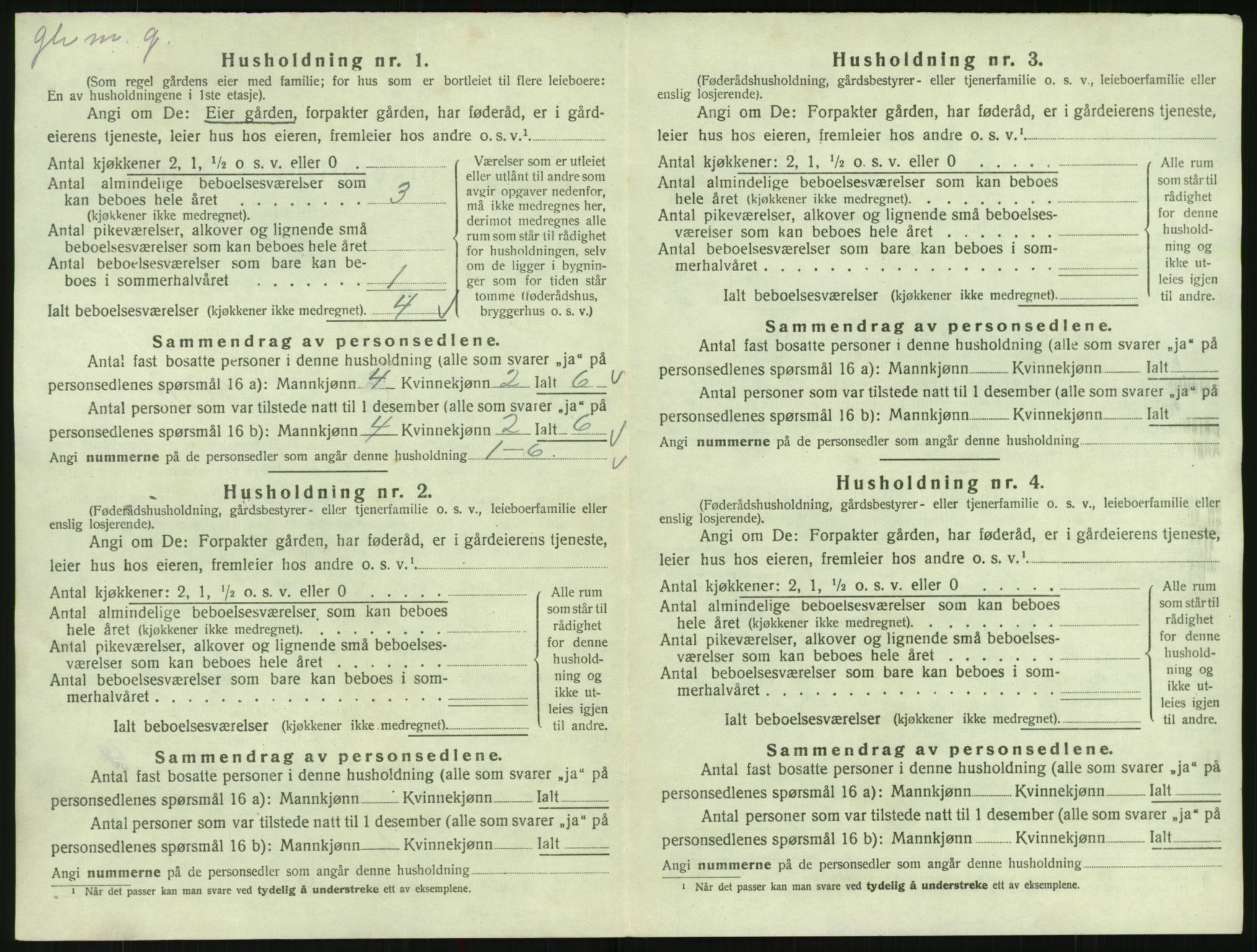 SAK, 1920 census for Hylestad, 1920, p. 239