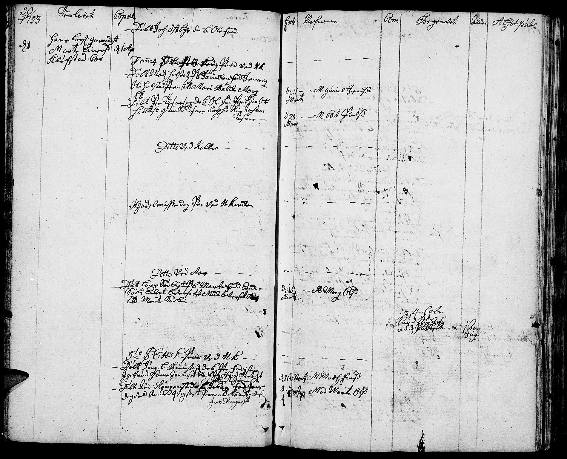 Toten prestekontor, AV/SAH-PREST-102/H/Ha/Haa/L0004: Parish register (official) no. 4, 1751-1761, p. 30