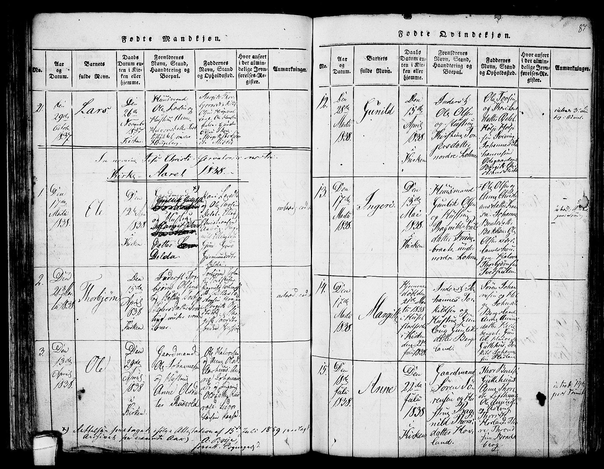 Hjartdal kirkebøker, AV/SAKO-A-270/F/Fa/L0007: Parish register (official) no. I 7, 1815-1843, p. 81