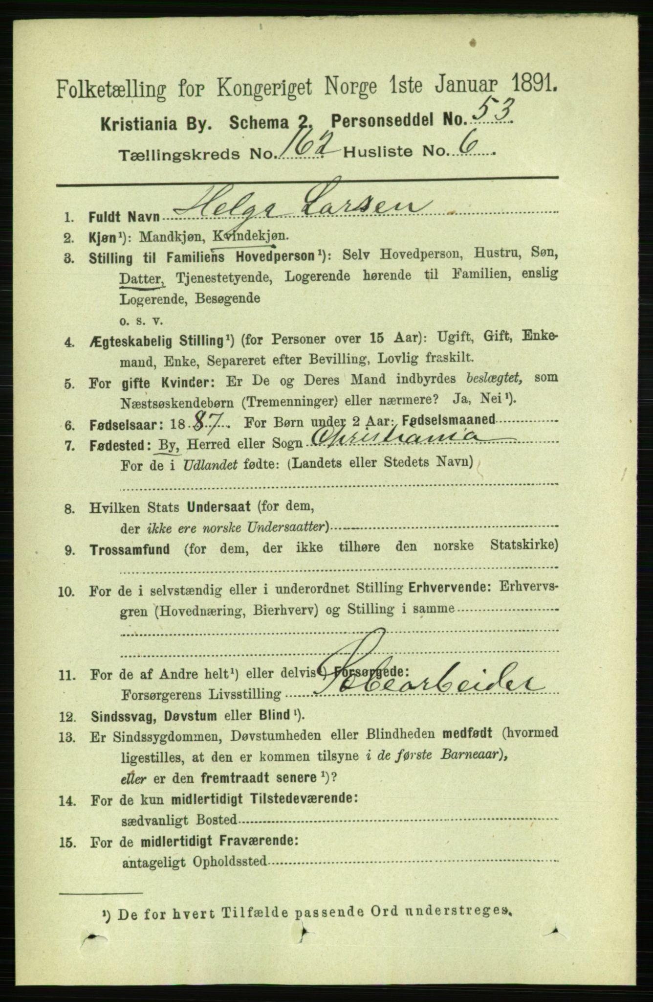 RA, 1891 census for 0301 Kristiania, 1891, p. 93067