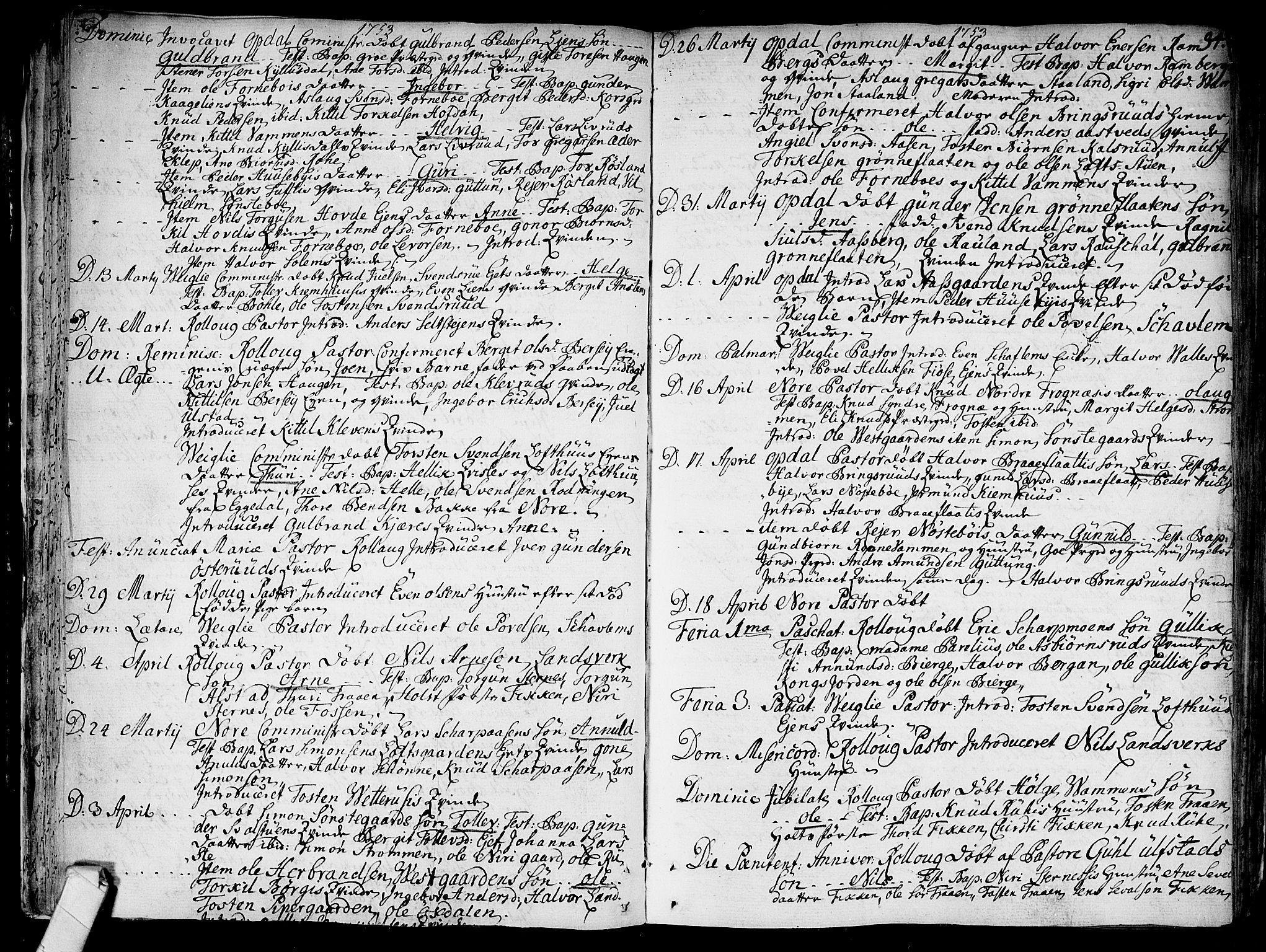 Rollag kirkebøker, SAKO/A-240/F/Fa/L0003: Parish register (official) no. I 3, 1743-1778, p. 34