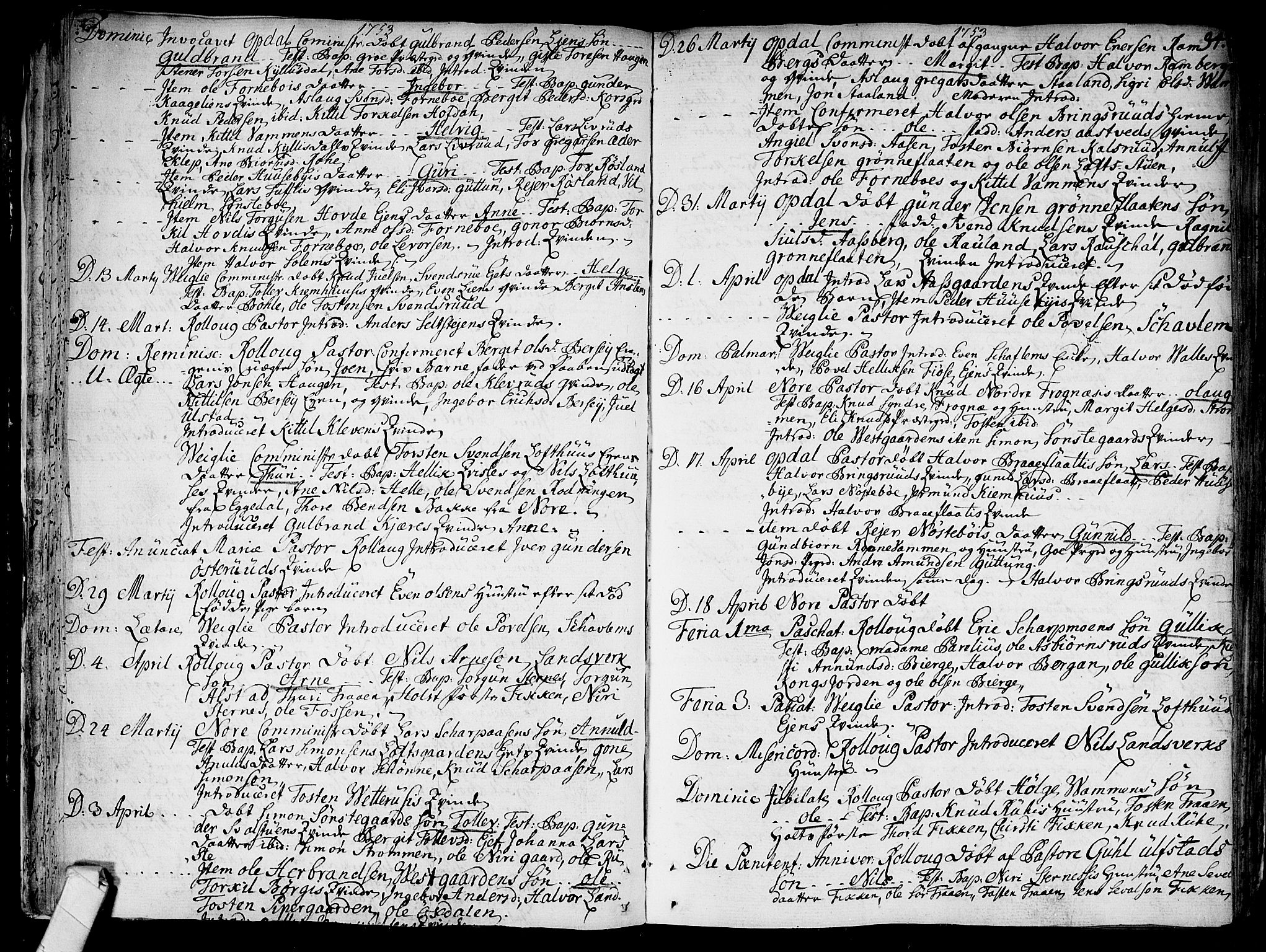 Rollag kirkebøker, AV/SAKO-A-240/F/Fa/L0003: Parish register (official) no. I 3, 1743-1778, p. 34