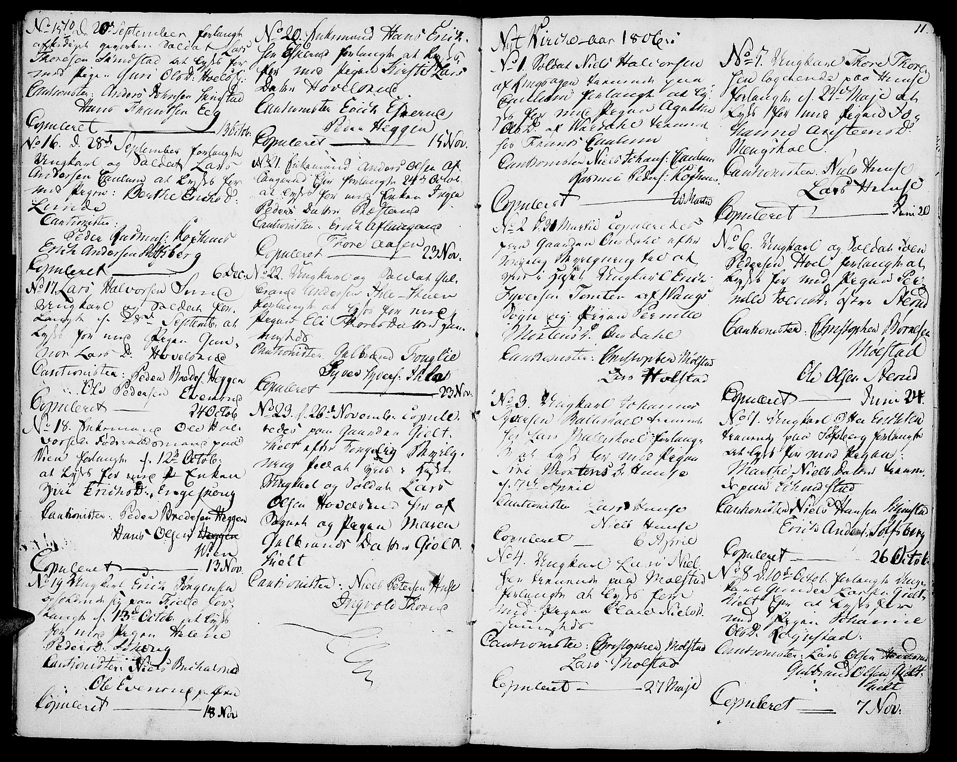 Nes prestekontor, Hedmark, SAH/PREST-020/K/Ka/L0001: Parish register (official) no. 1, 1802-1814, p. 10-11
