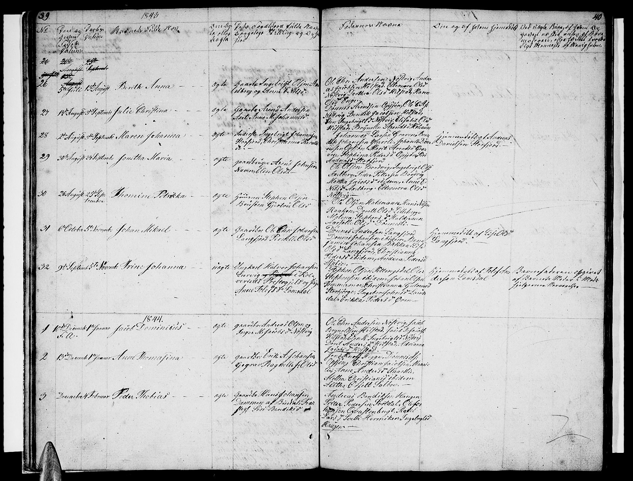 Ministerialprotokoller, klokkerbøker og fødselsregistre - Nordland, SAT/A-1459/814/L0228: Parish register (copy) no. 814C01, 1838-1858, p. 39-40
