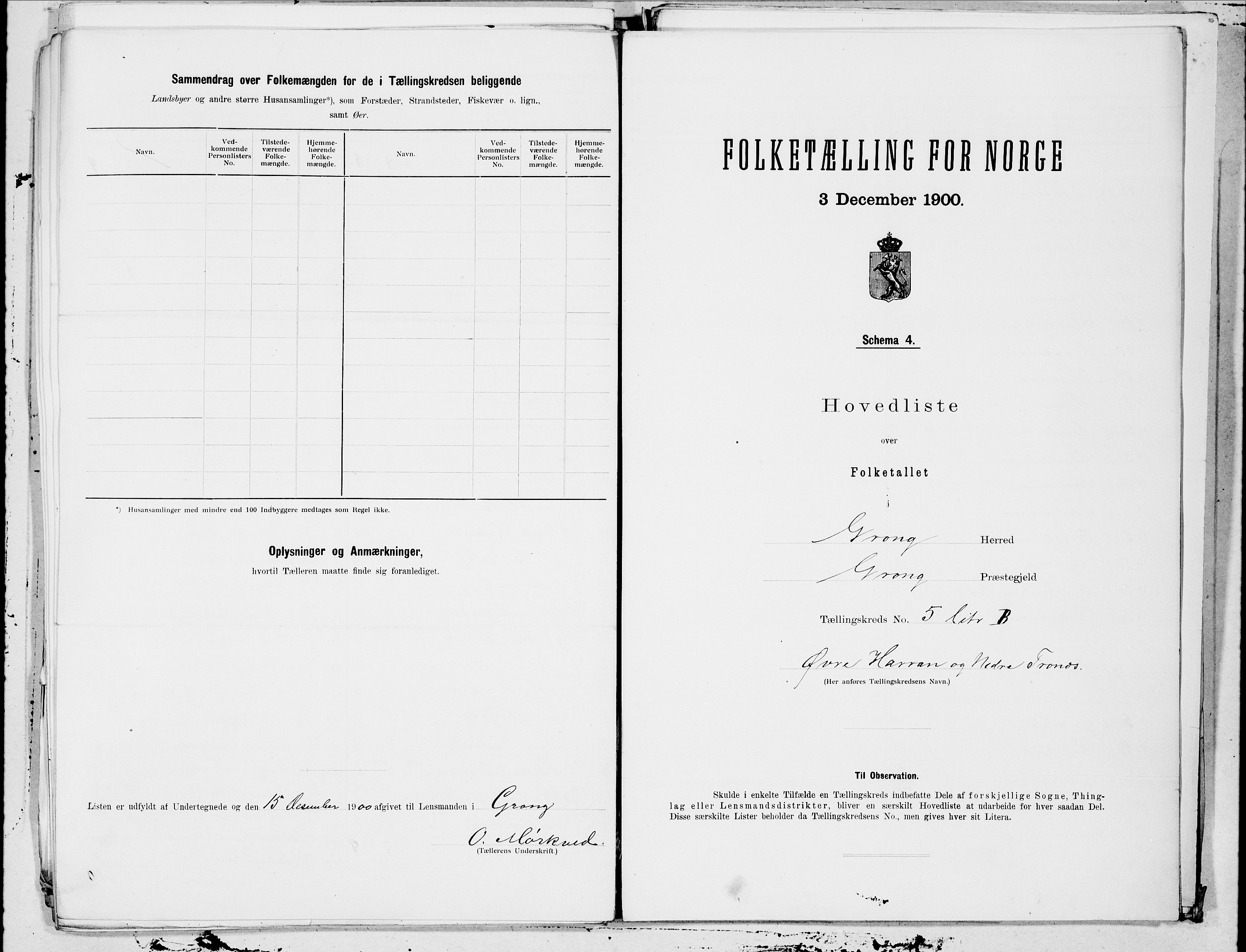 SAT, 1900 census for Grong, 1900, p. 11