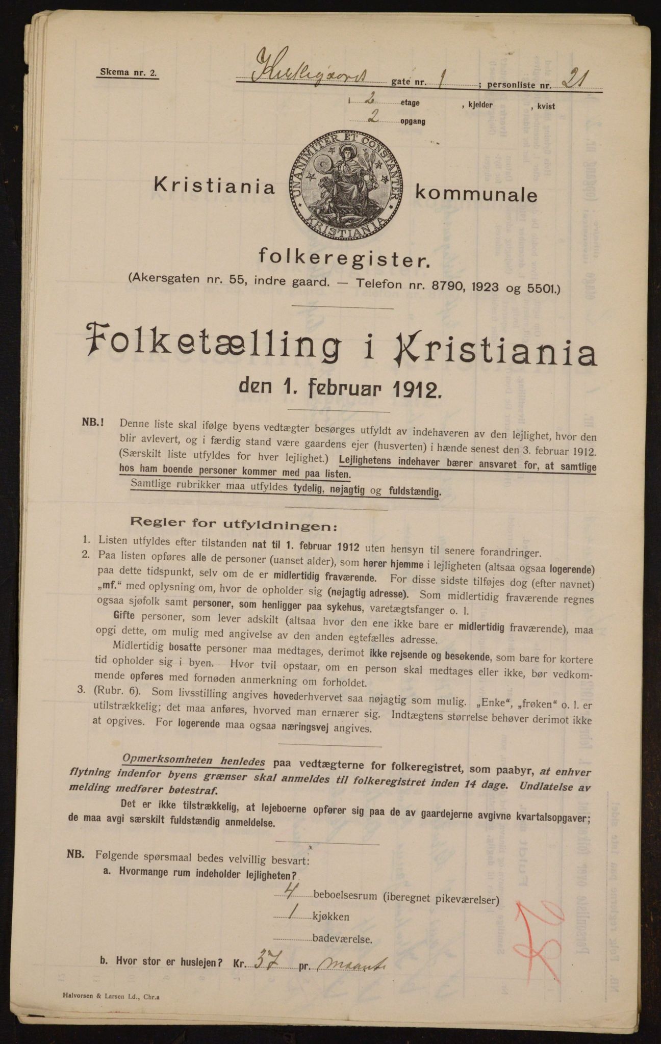 OBA, Municipal Census 1912 for Kristiania, 1912, p. 50283