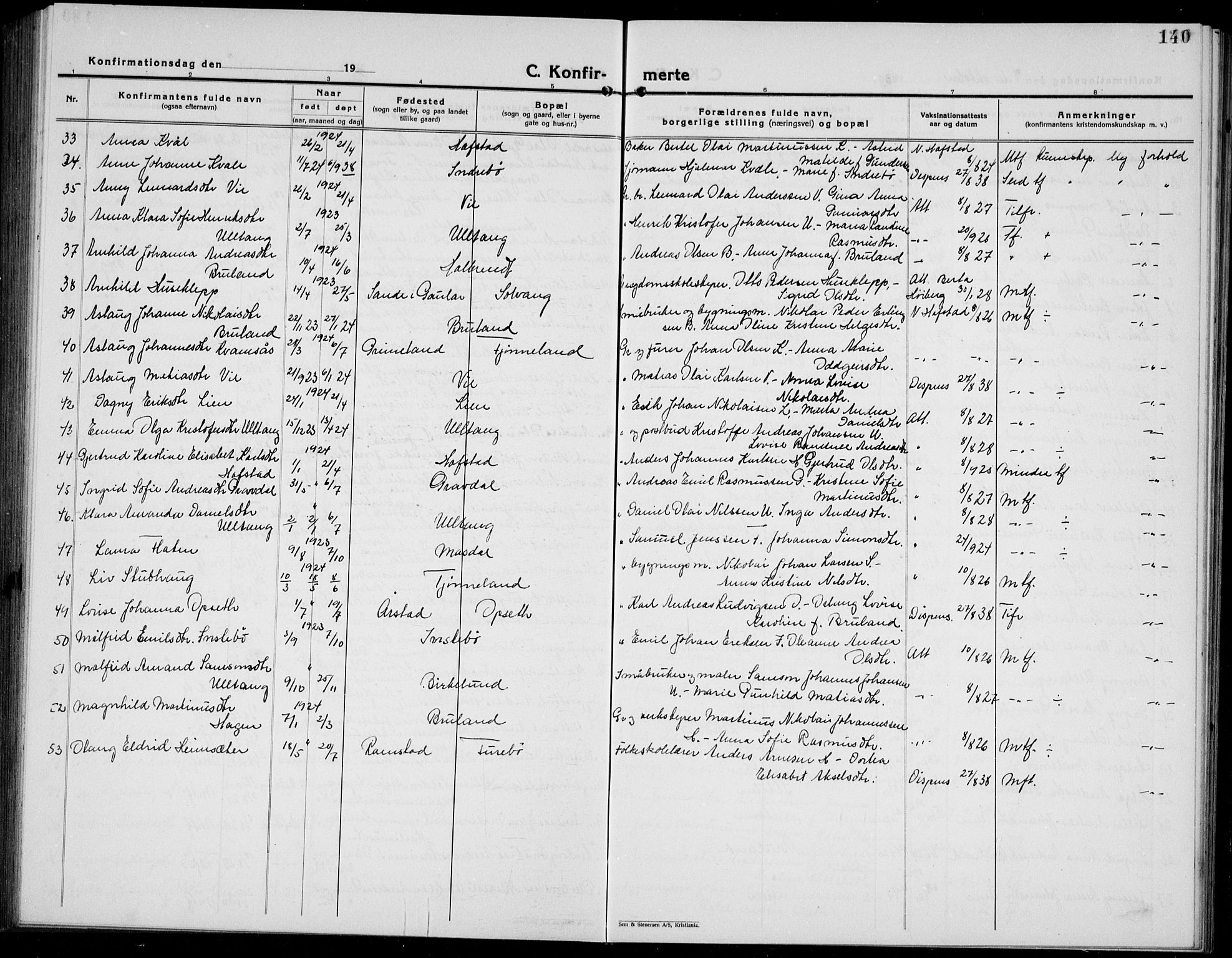 Førde sokneprestembete, AV/SAB-A-79901/H/Hab/Haba/L0004: Parish register (copy) no. A 4, 1924-1941, p. 140