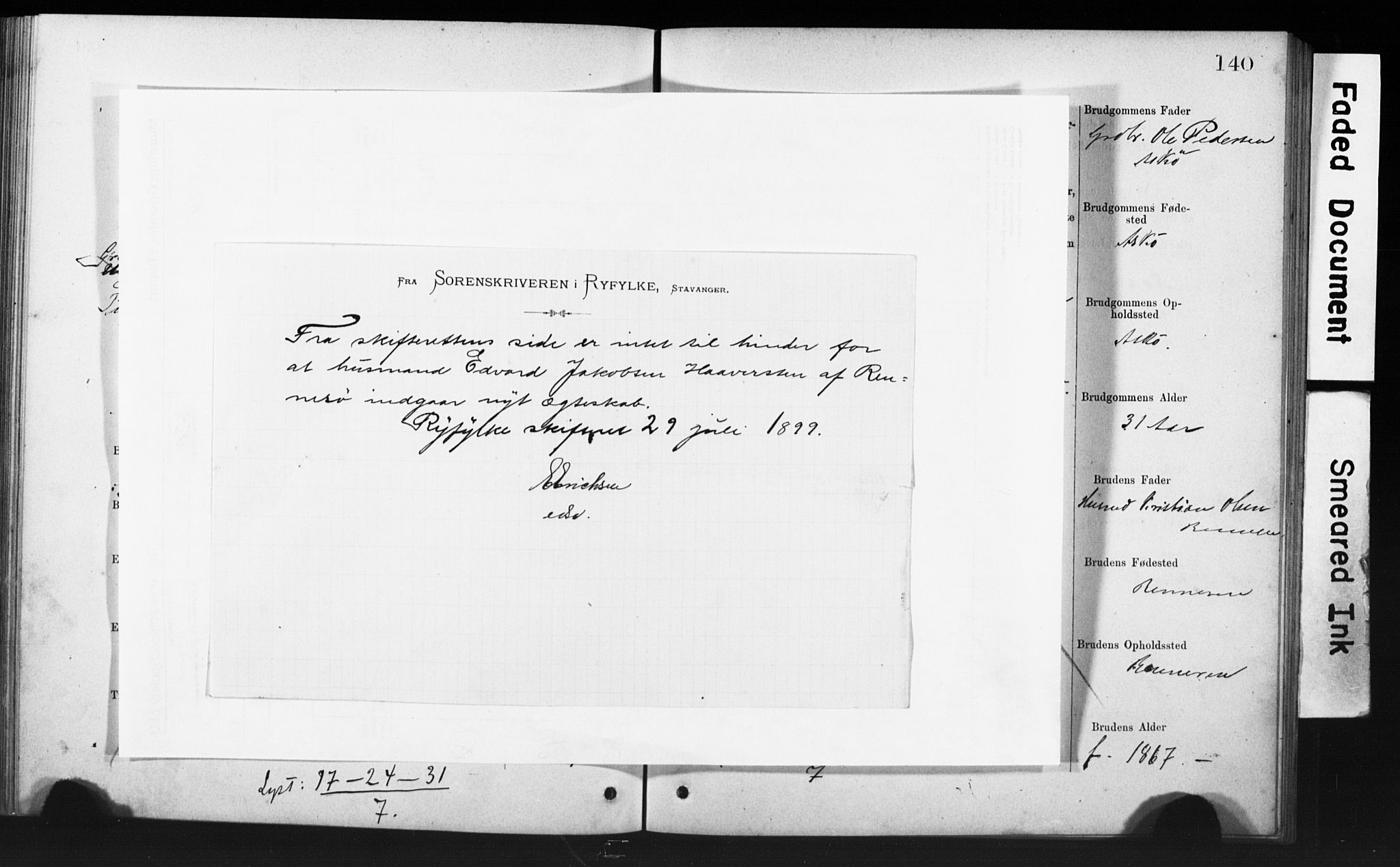 Rennesøy sokneprestkontor, SAST/A -101827/I/Ie/L0001: Banns register no. 1, 1873-1898, p. 140